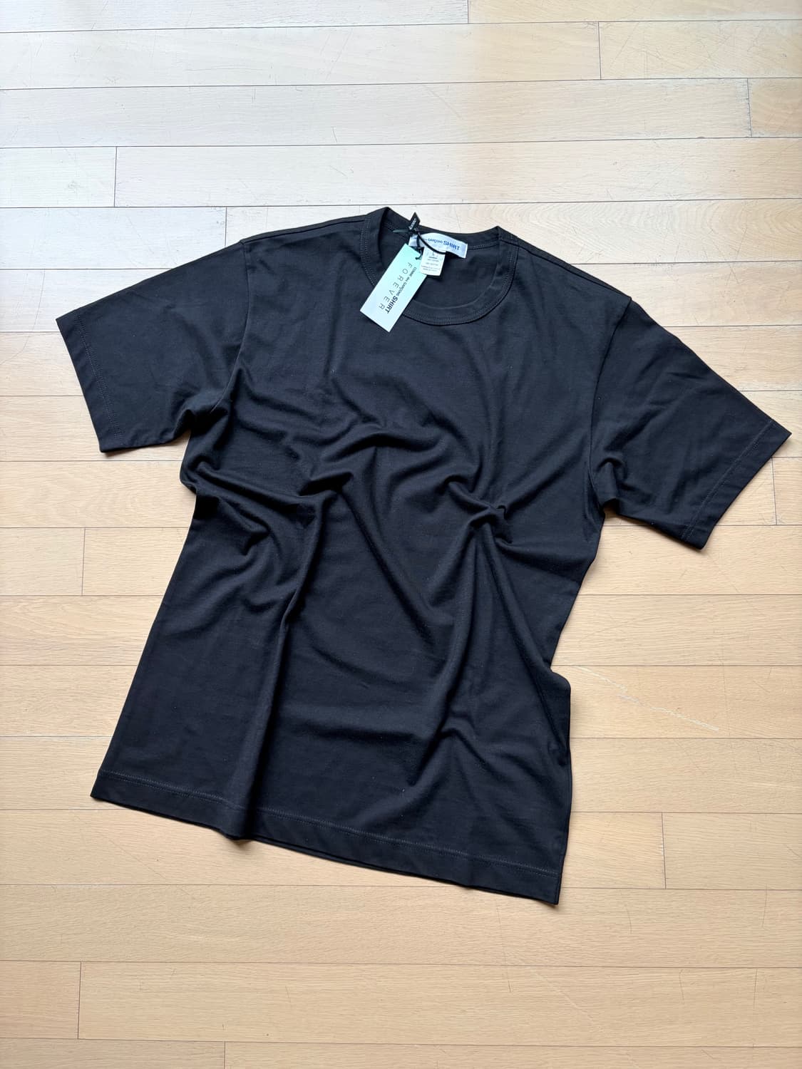 [L] 꼼데가르송 셔츠 forever 라인 티셔츠 블랙 상품이미지1