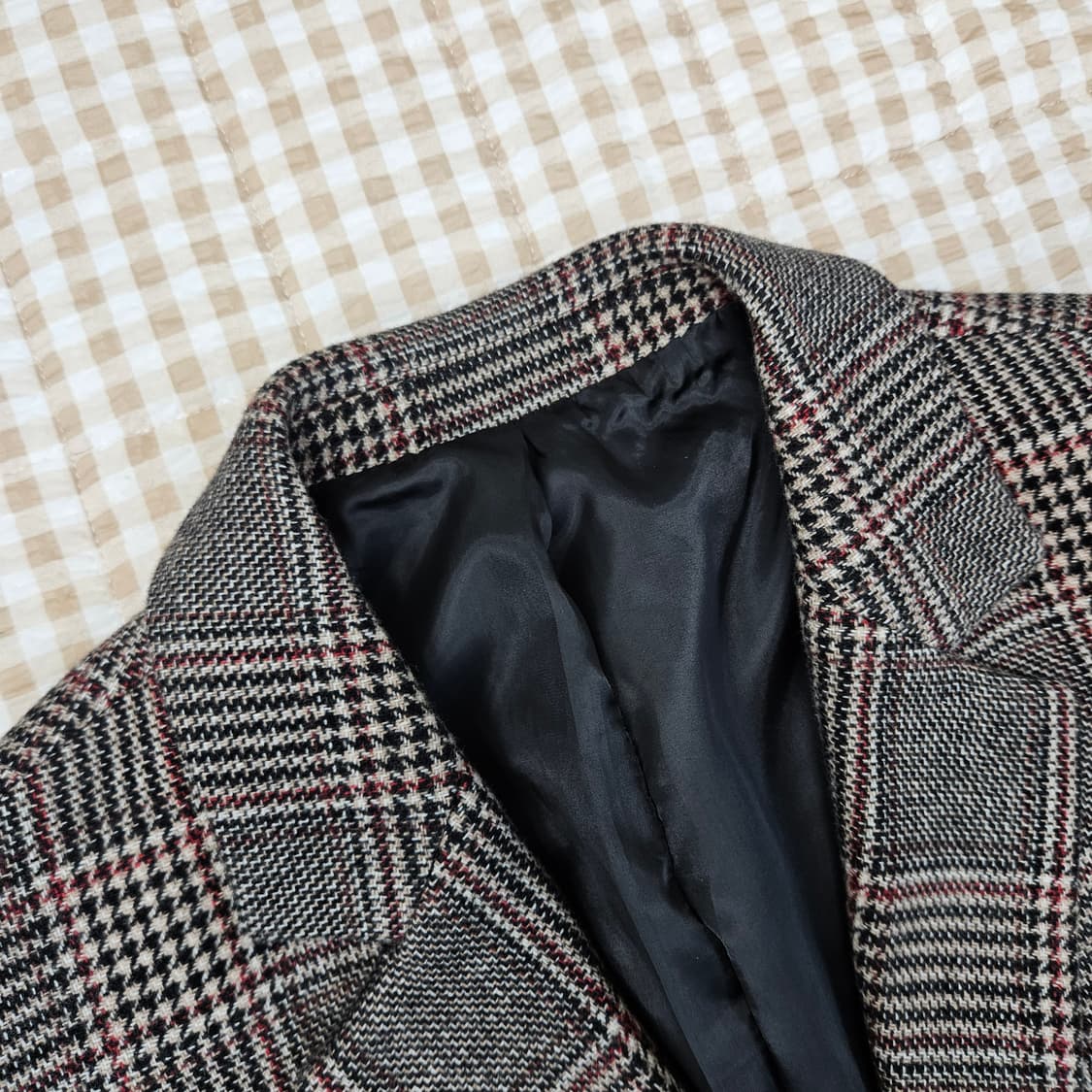 커스텀멜로우 롱 체크 코트 난자100 상품이미지2