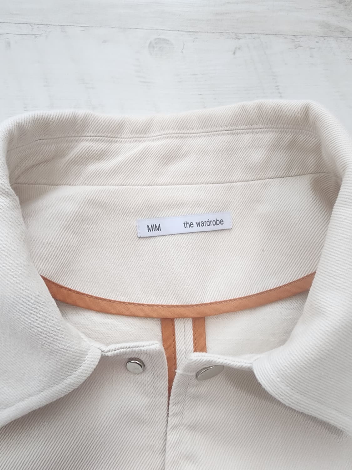 밈더워드로브 워크웨어 아이보리 데님 자켓 팜. 트러거 L(105~110) 상품이미지8