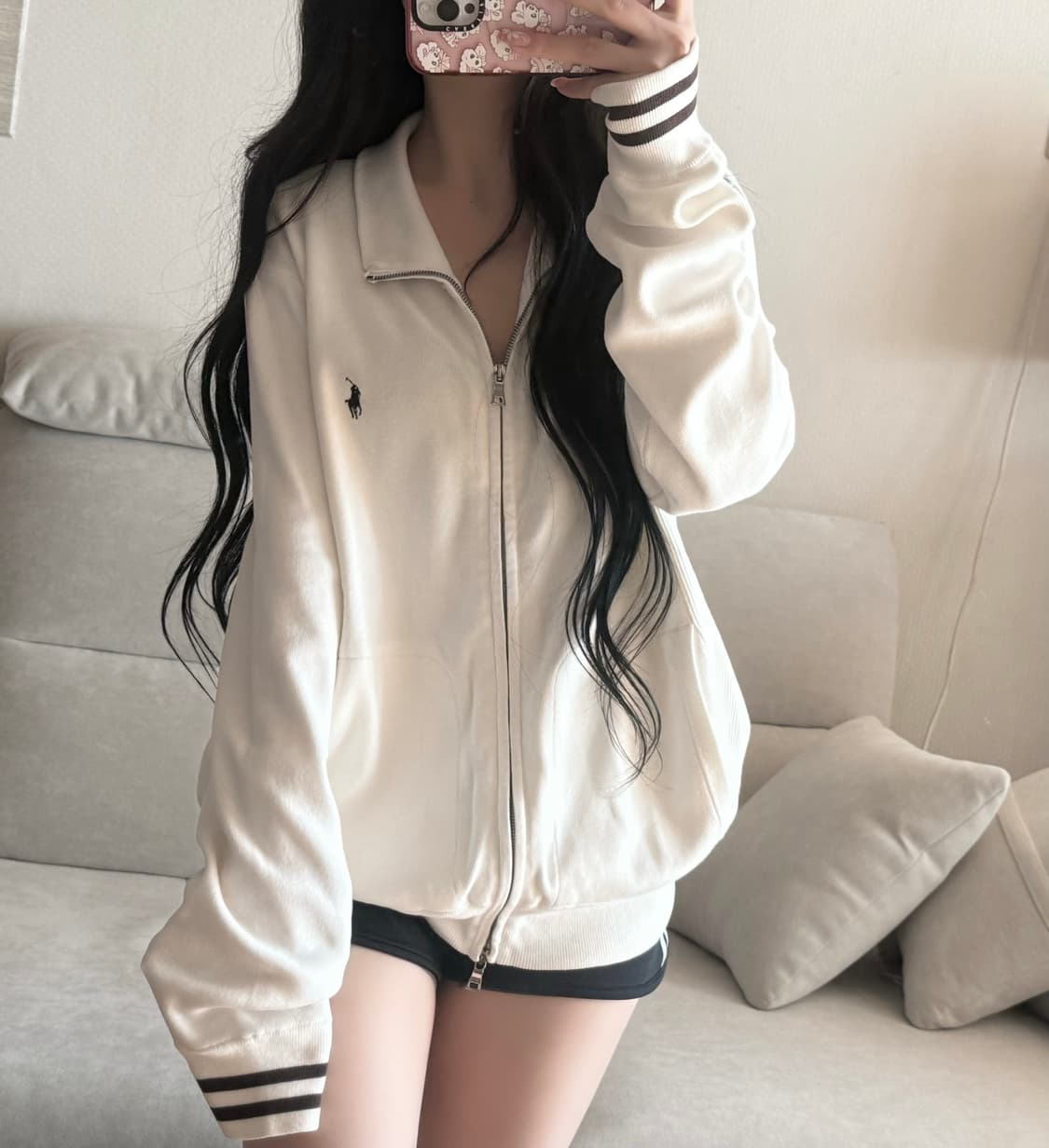 폴로 랄프로렌 화이트 투웨이 집업 상품이미지1