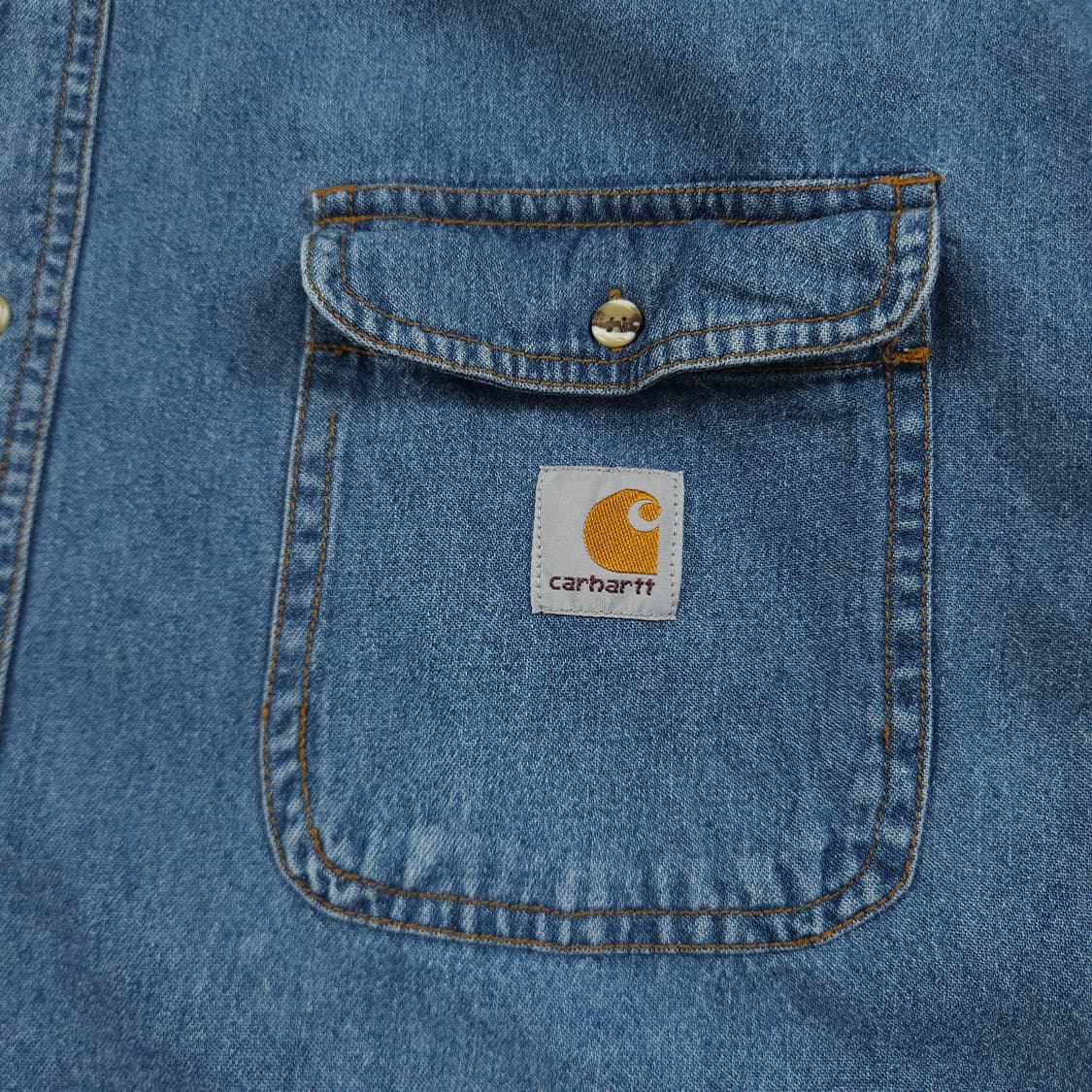 2XL(110) 칼하트 리워크 데님셔츠 진청 상품이미지3
