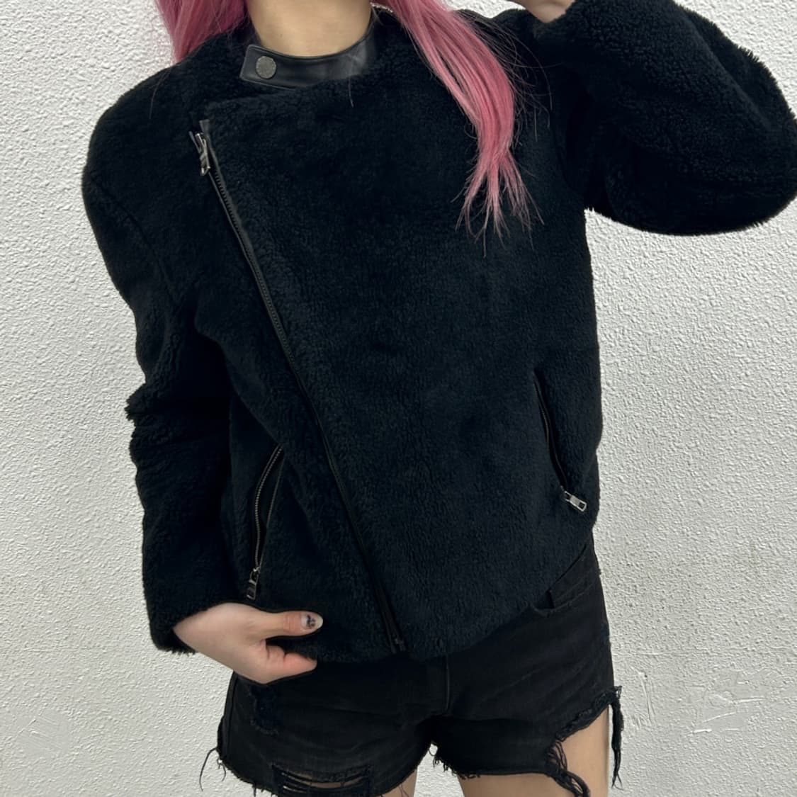 아르마니 익스체인지 블랙 양털 자켓 S 상품이미지2