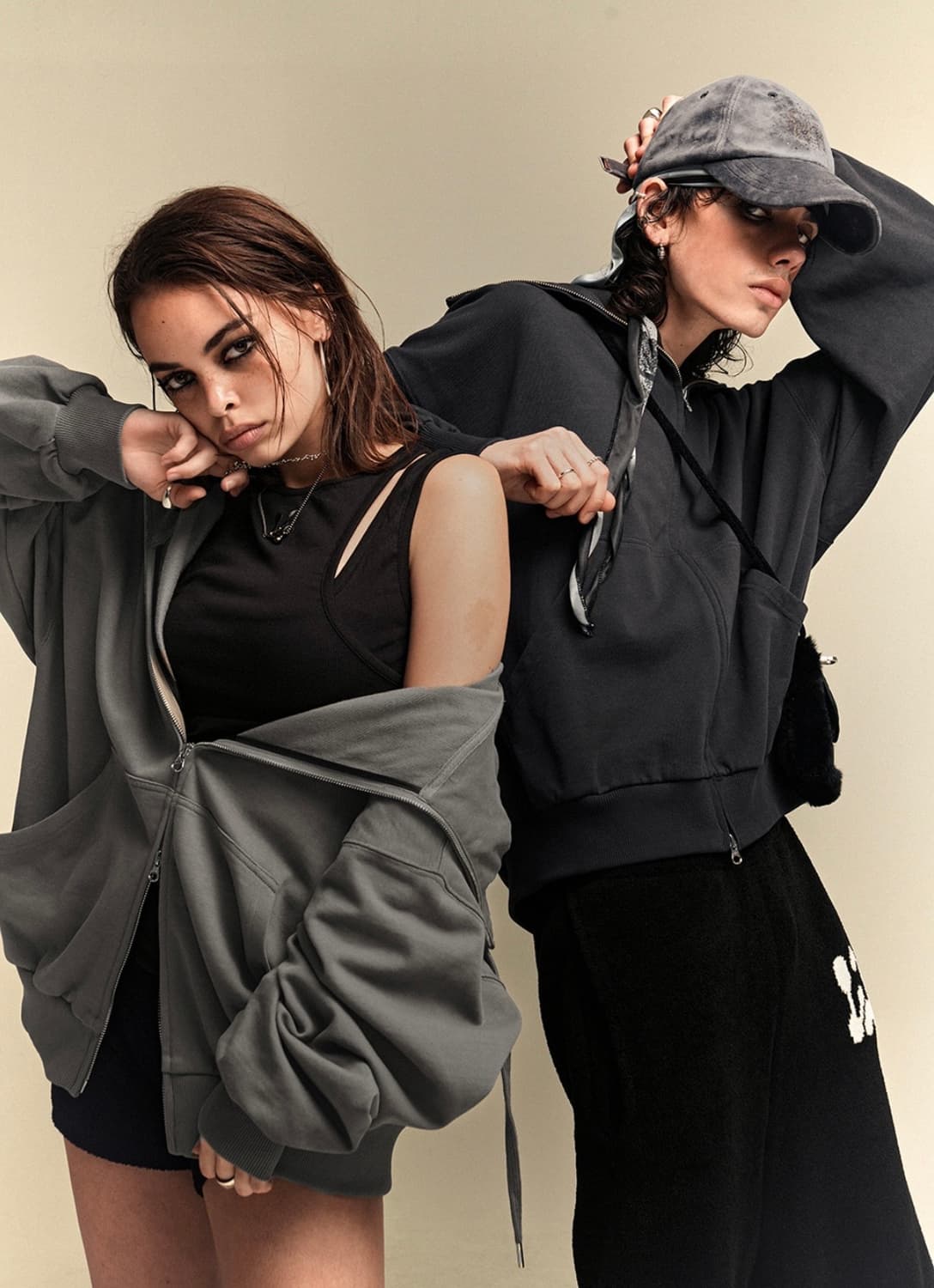 멜로우 Mellow High neck overfit hood zip-up 상품이미지3