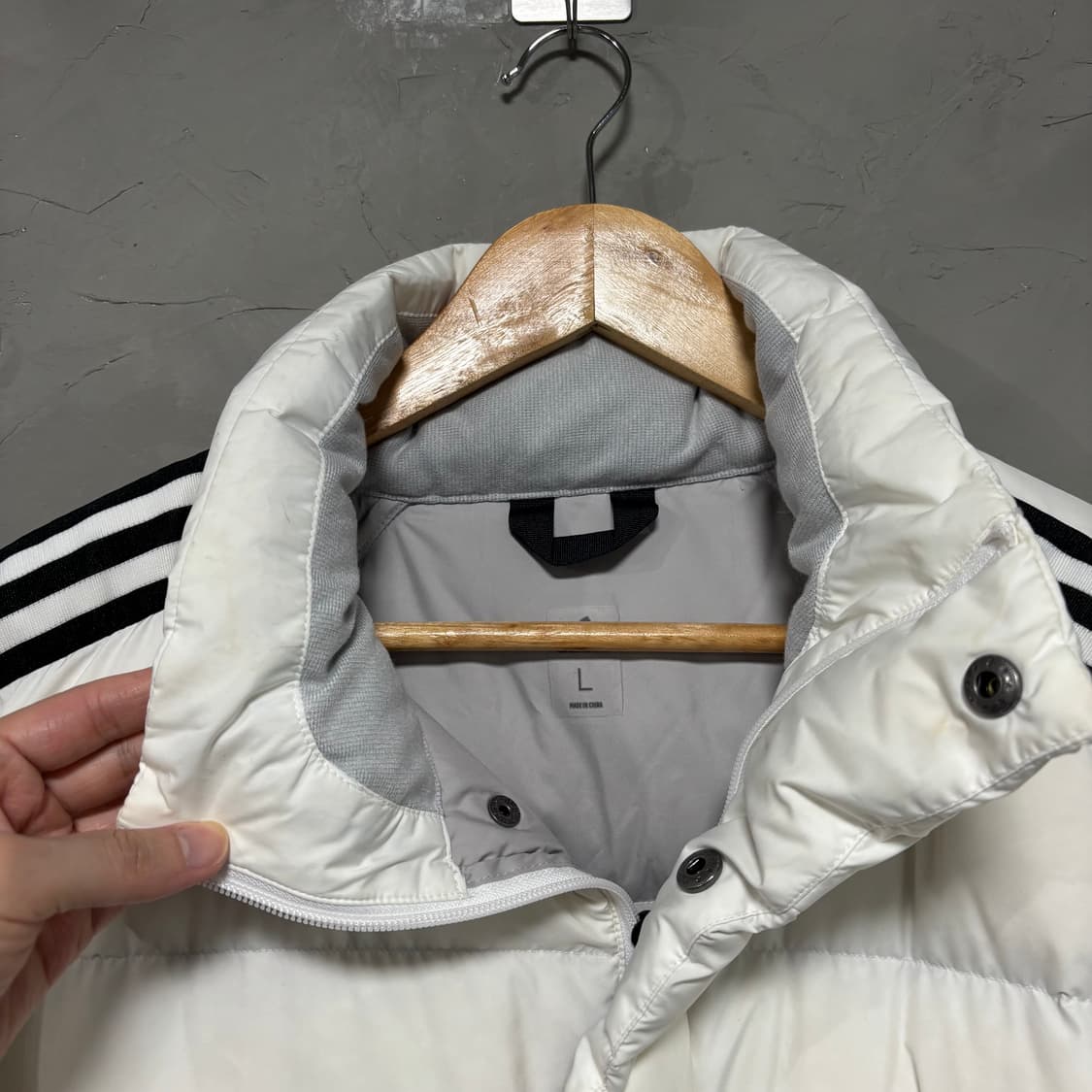 아디다스 삼선 덕다운 롱패딩 화이트 상품이미지6