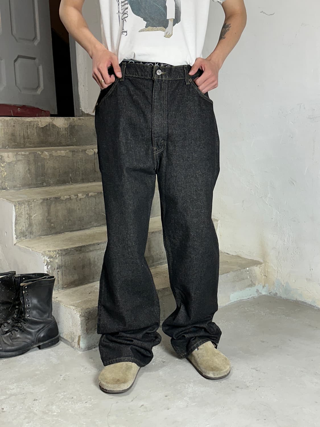 90's USA Made 빈티지 리바이스 517 블랙 부츠컷 상품이미지2