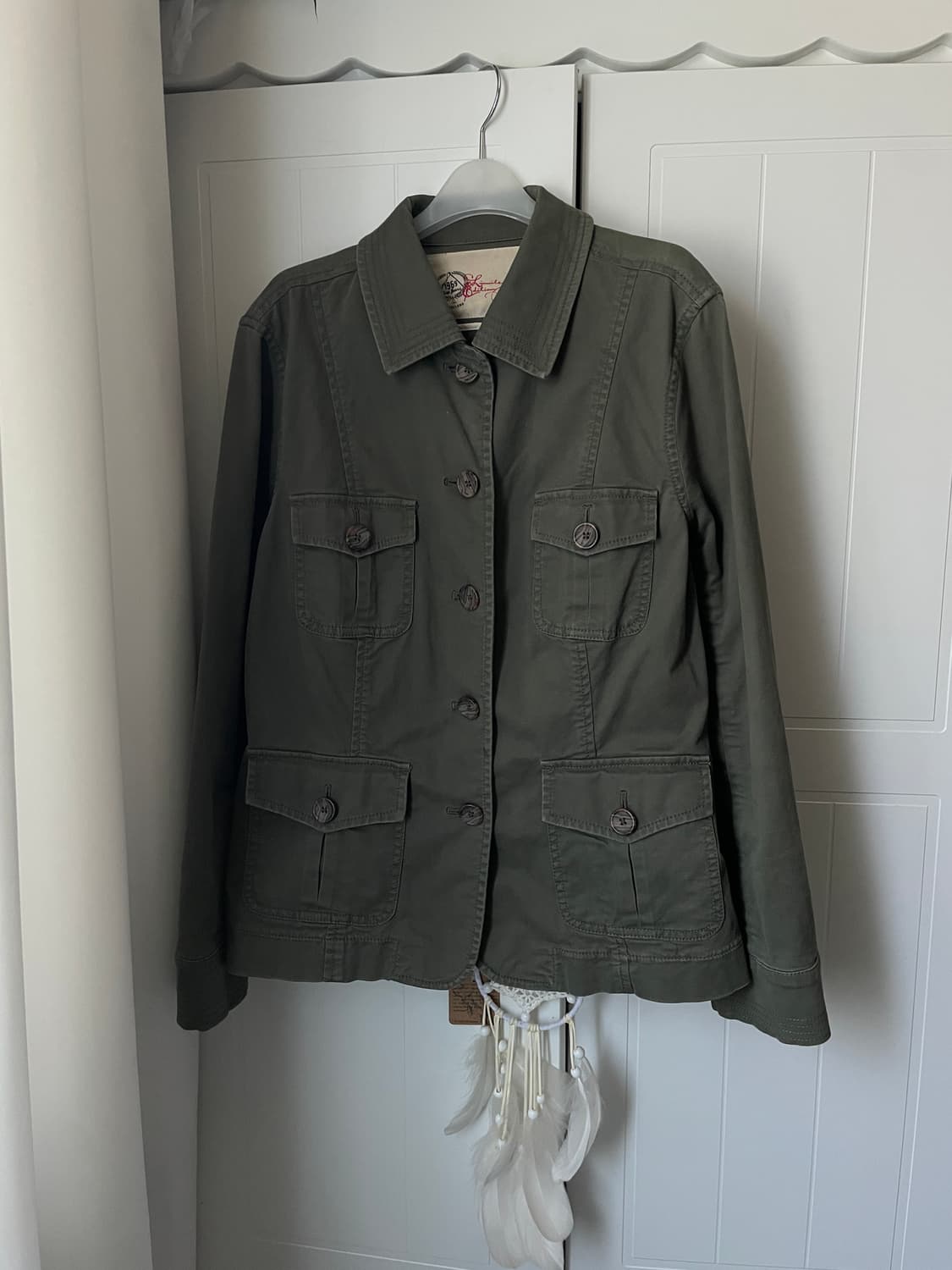 빈티지 버튼 코튼 자켓 카키 밀리터리 상품이미지1