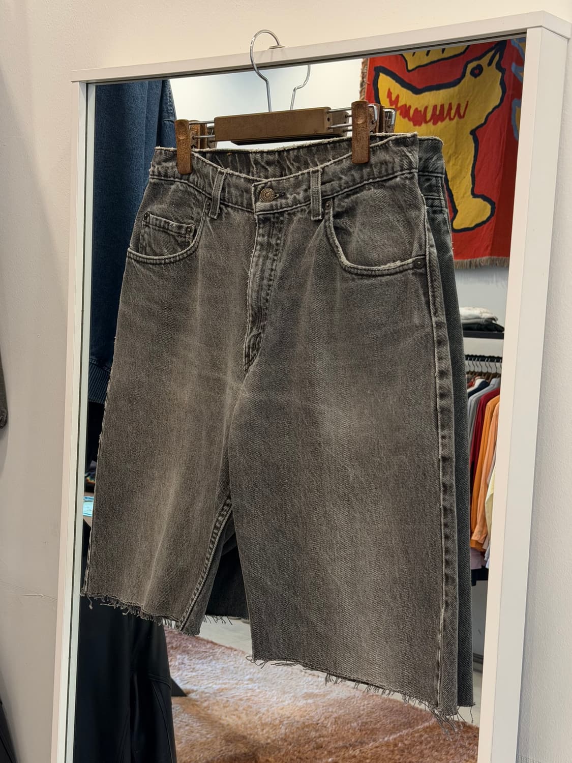 90s Levis 리바이스 560 흑청 컷오프 데님 쇼츠 (USA)) 상품이미지1