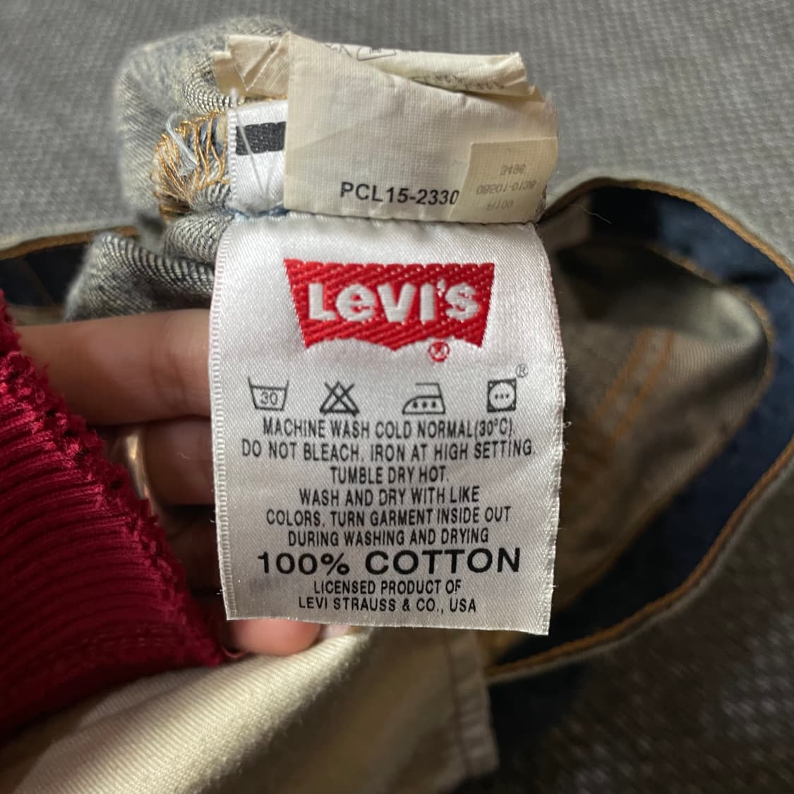 (32) 리바이스 501 32X33 진청 버튼플라이 워싱 데님 팬츠 상품이미지4