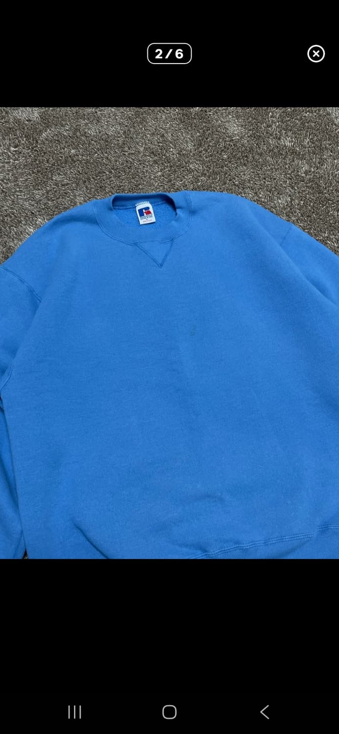 90s russell 베이비 블루 맨투맨 L 상품이미지3