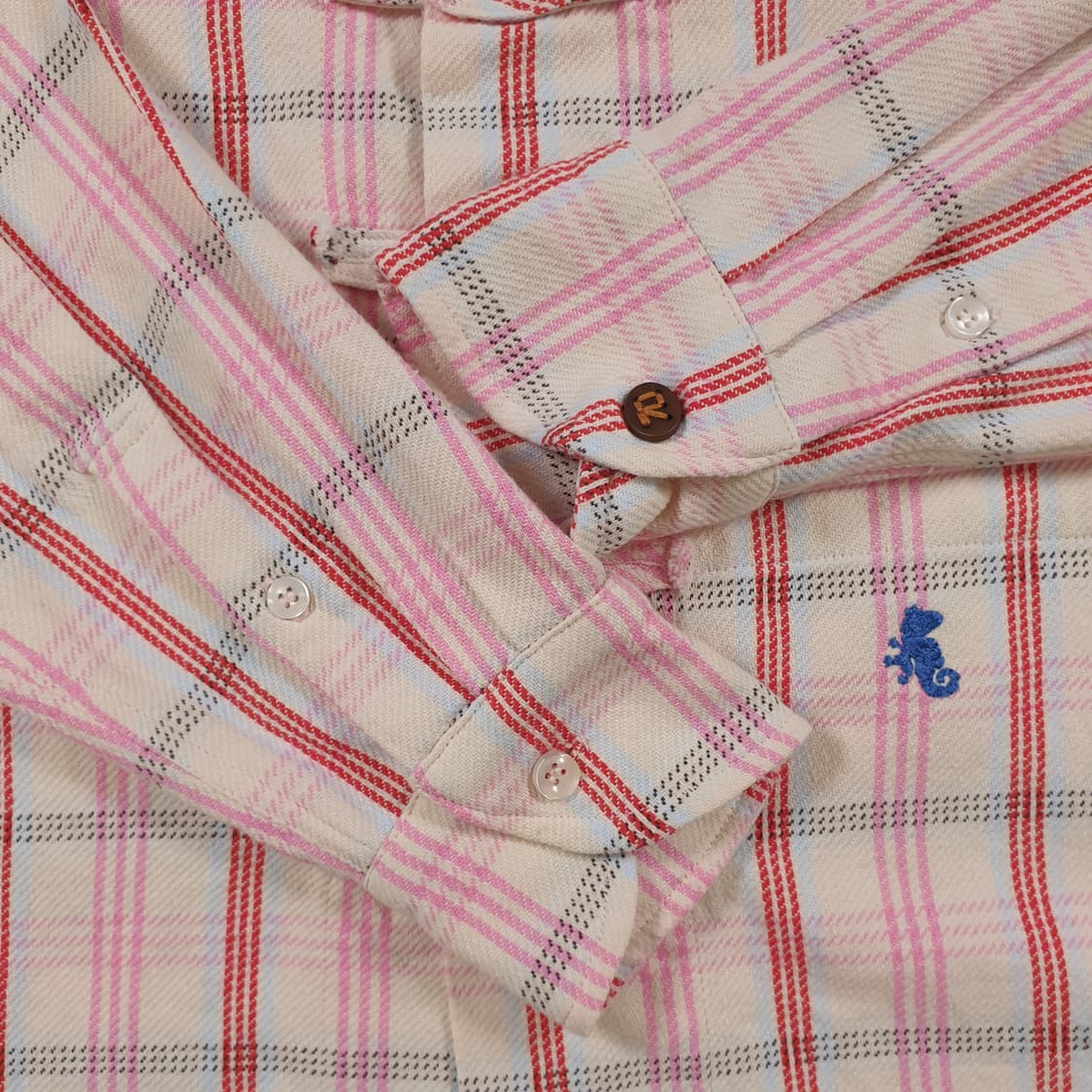 45R 체크무늬 차이나 버튼 셔츠 상품이미지2