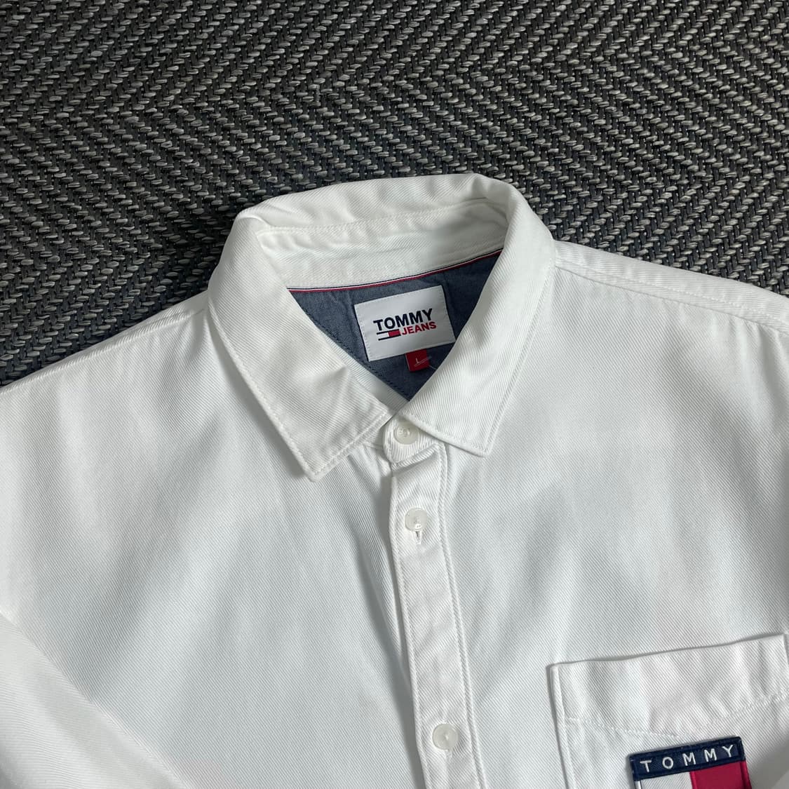 타미힐피거 플래그 로고 박시핏 옥스포드 화이트 셔츠y 3592 상품이미지8