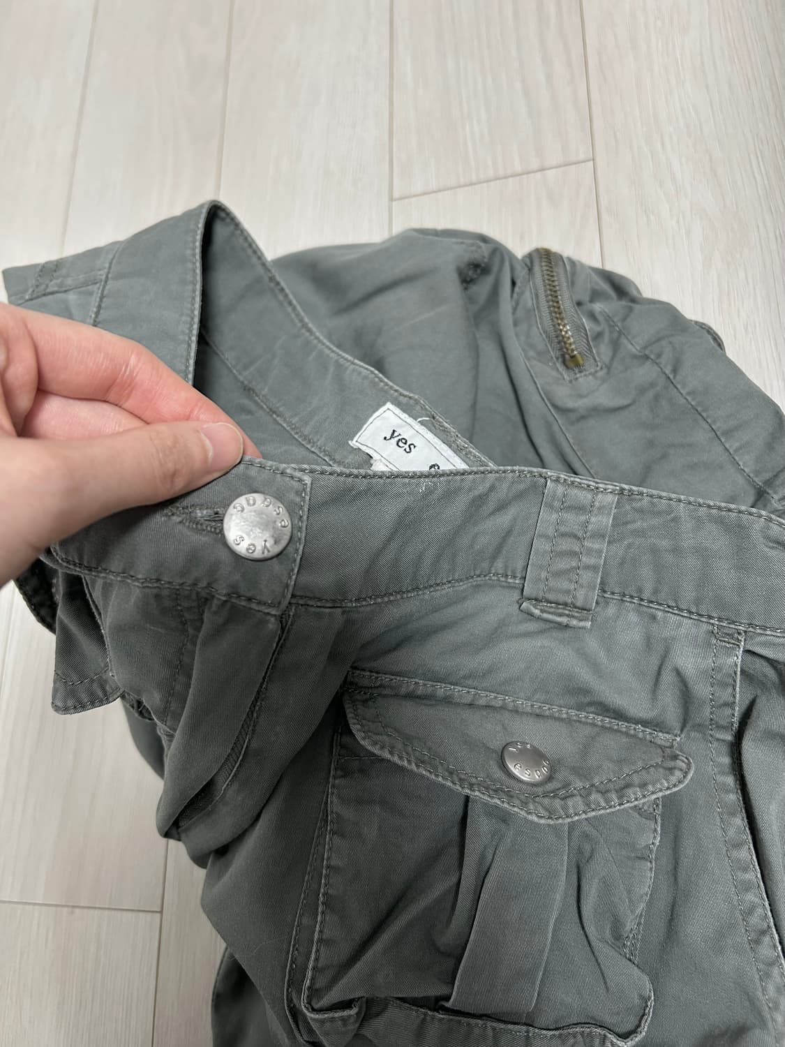 빈티지 그레이카키 카고팬츠 상품이미지3