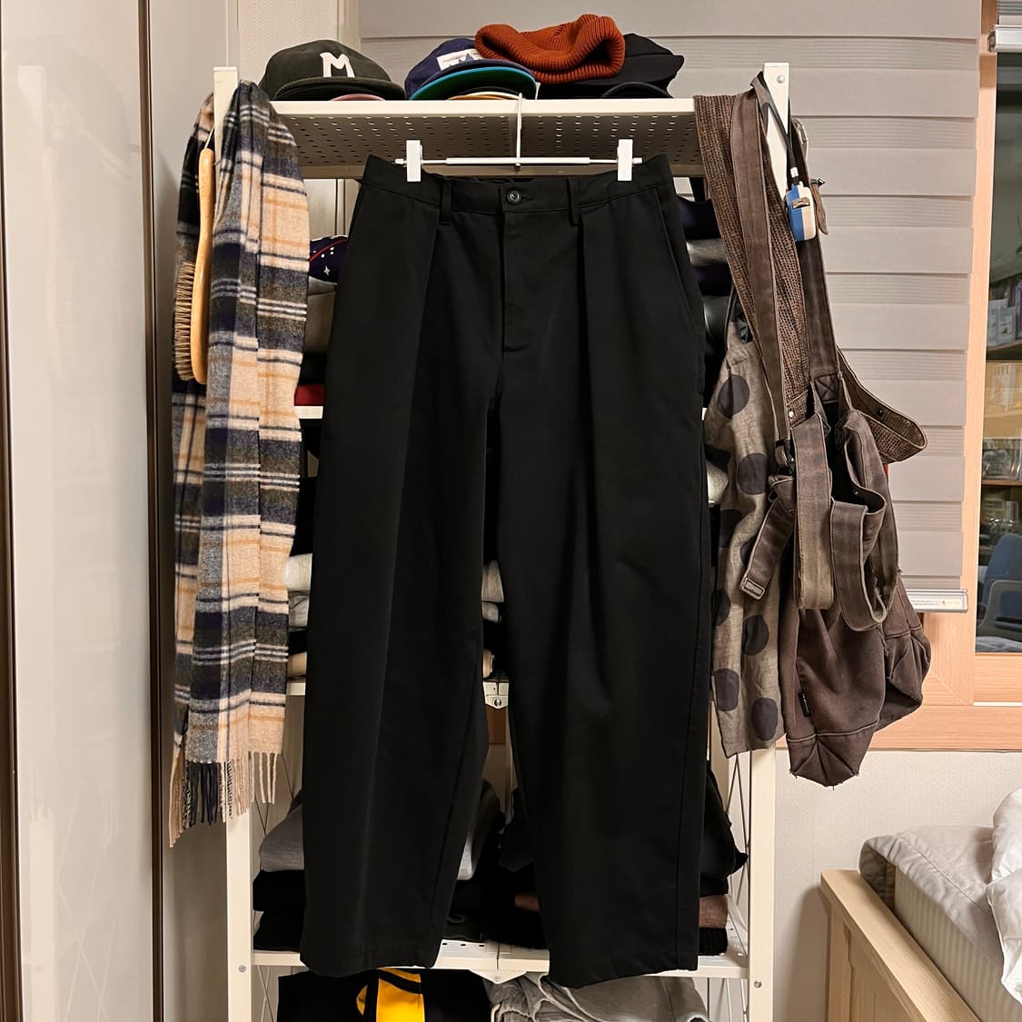 [F] 앵글런 오버핏 더블 포켓 팬츠 블랙 상품이미지1