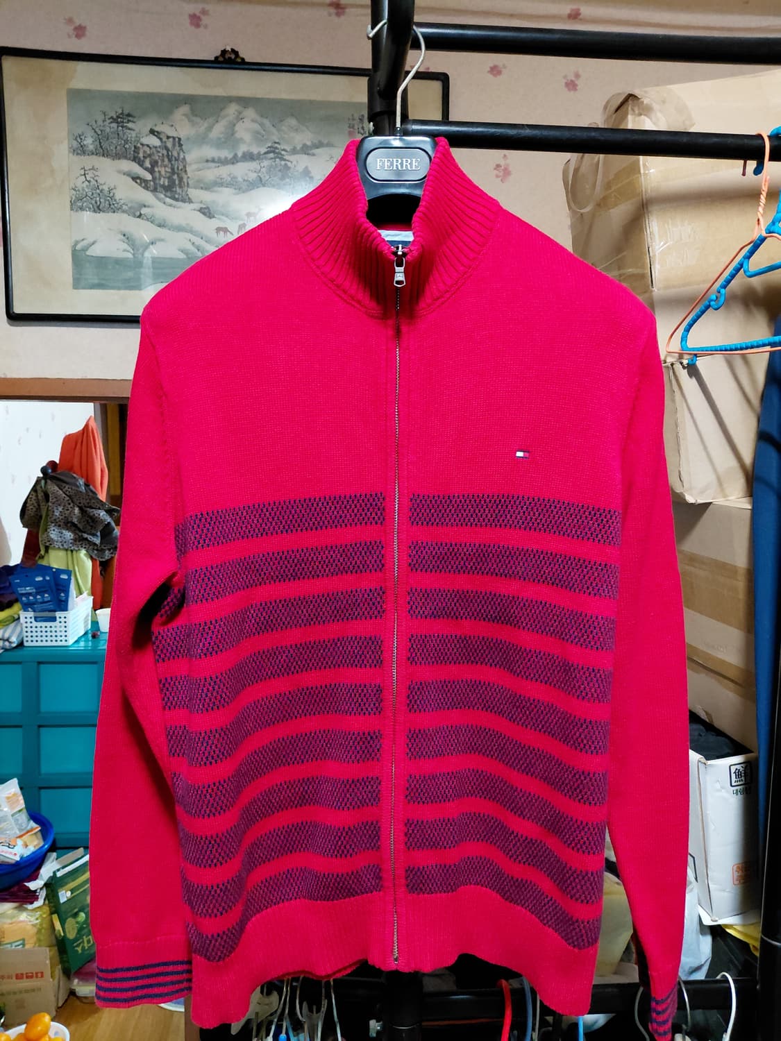 [타미힐피거]코튼 풀집업 가디건 L(105)사이즈 상품이미지10