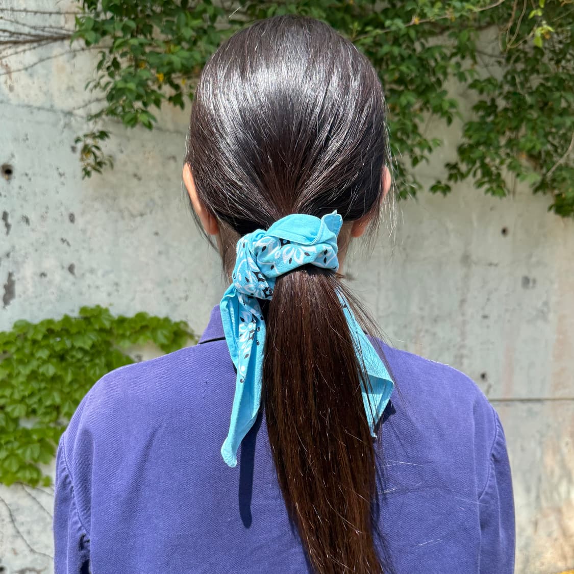 70-80s 스카이 블루 페이즐리 반다나 상품이미지8