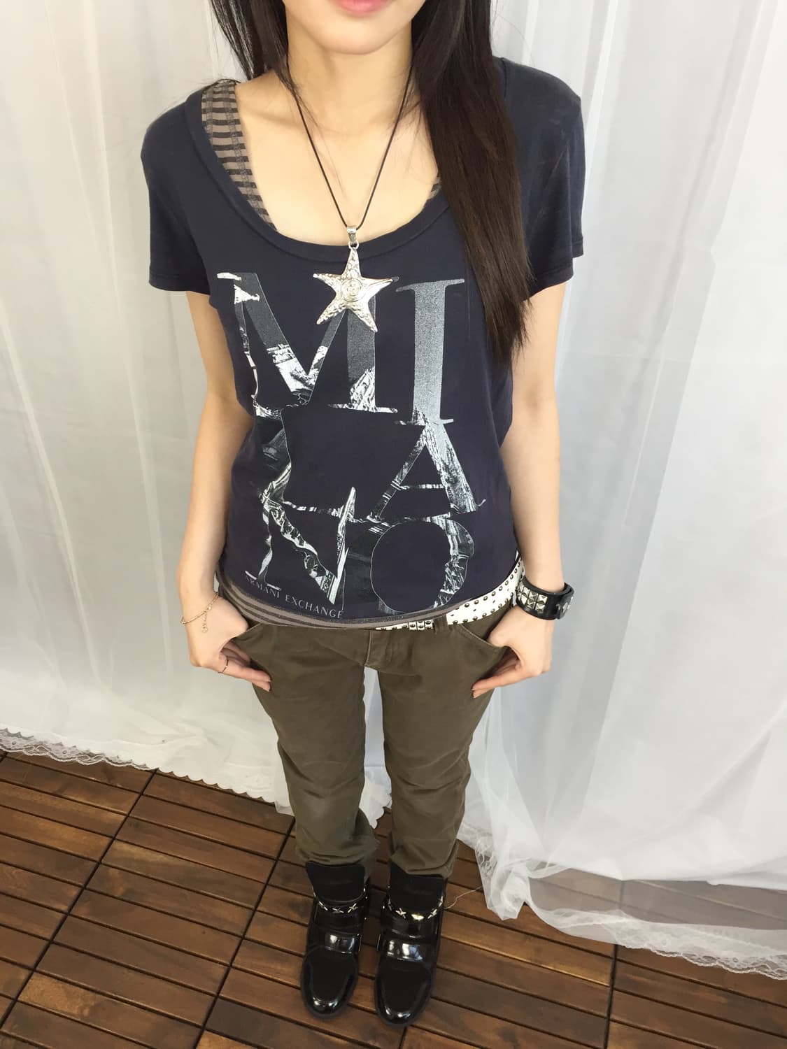 ‘Armani Exchange’ Black Graphic Tee 상품이미지1