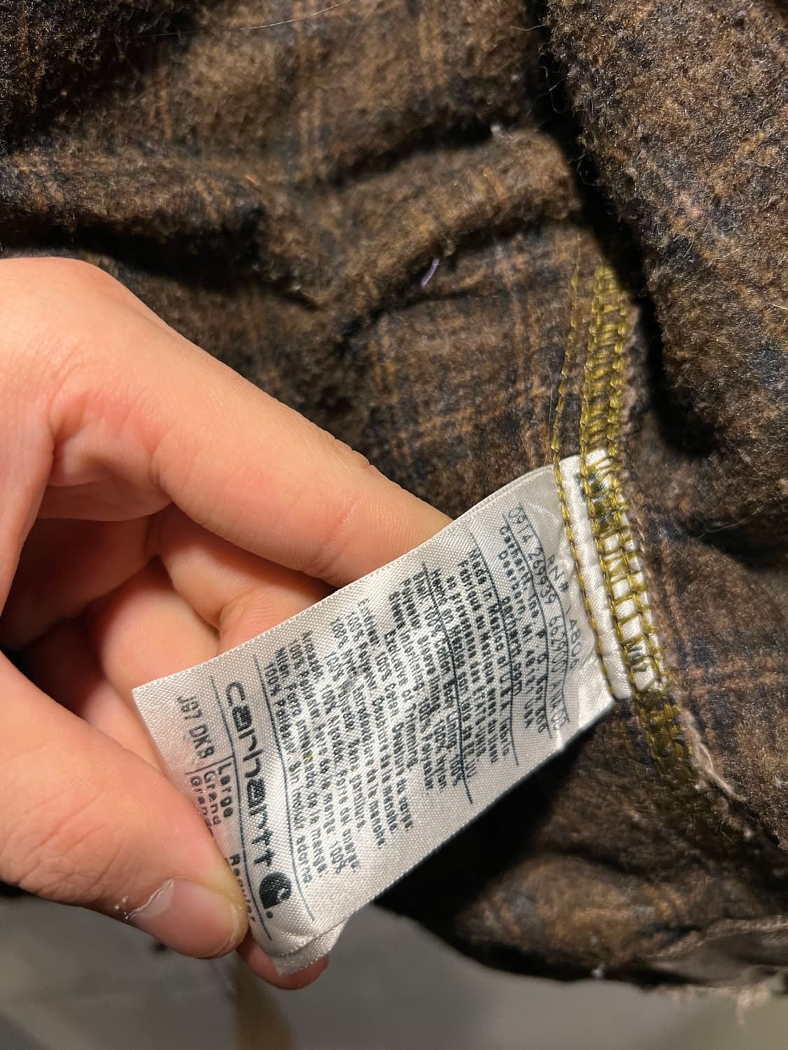 [L]칼하트 USA J97 디트로이트 빈티지 리페어 다크브라운 워크 자켓 상품이미지7