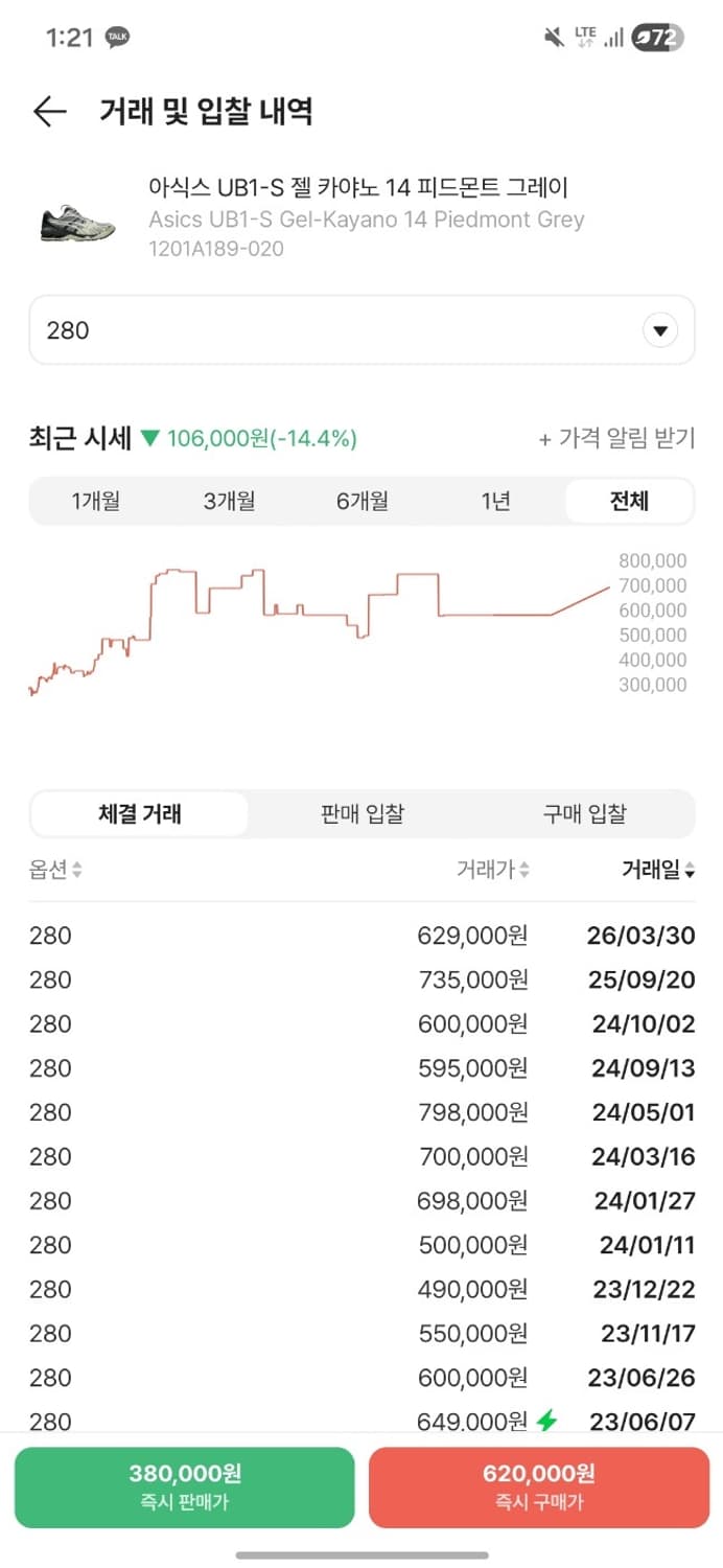 아식스 x 키코 코스타디노프 '젤카야노 14 피드몬트 그레이 280'  상품이미지6