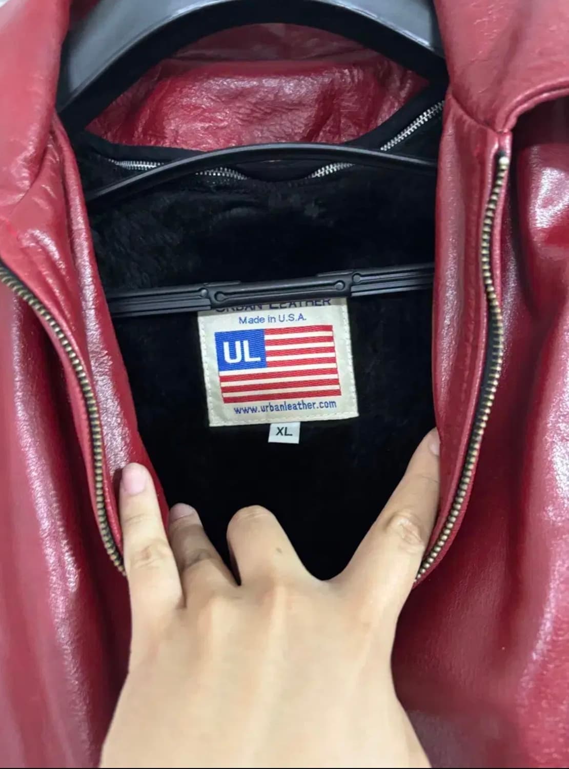 URBAN leather / 레드 소가죽 자켓 반코트 / 115 120 상품이미지2