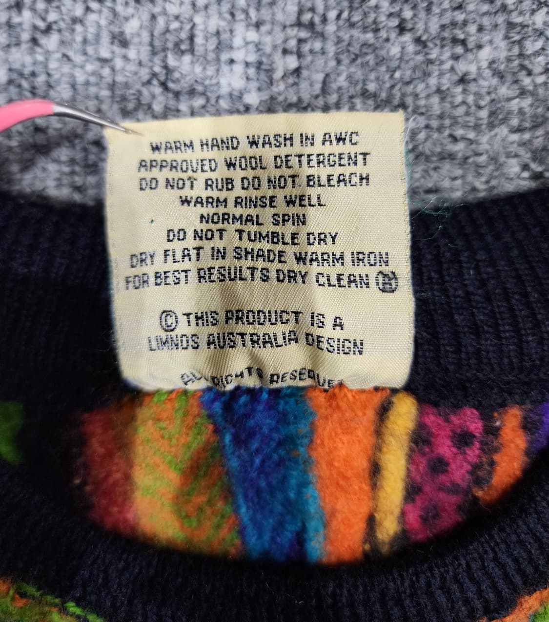림노스 빈티지 멀티 컬러 케이블 울 니트 M 상품이미지6