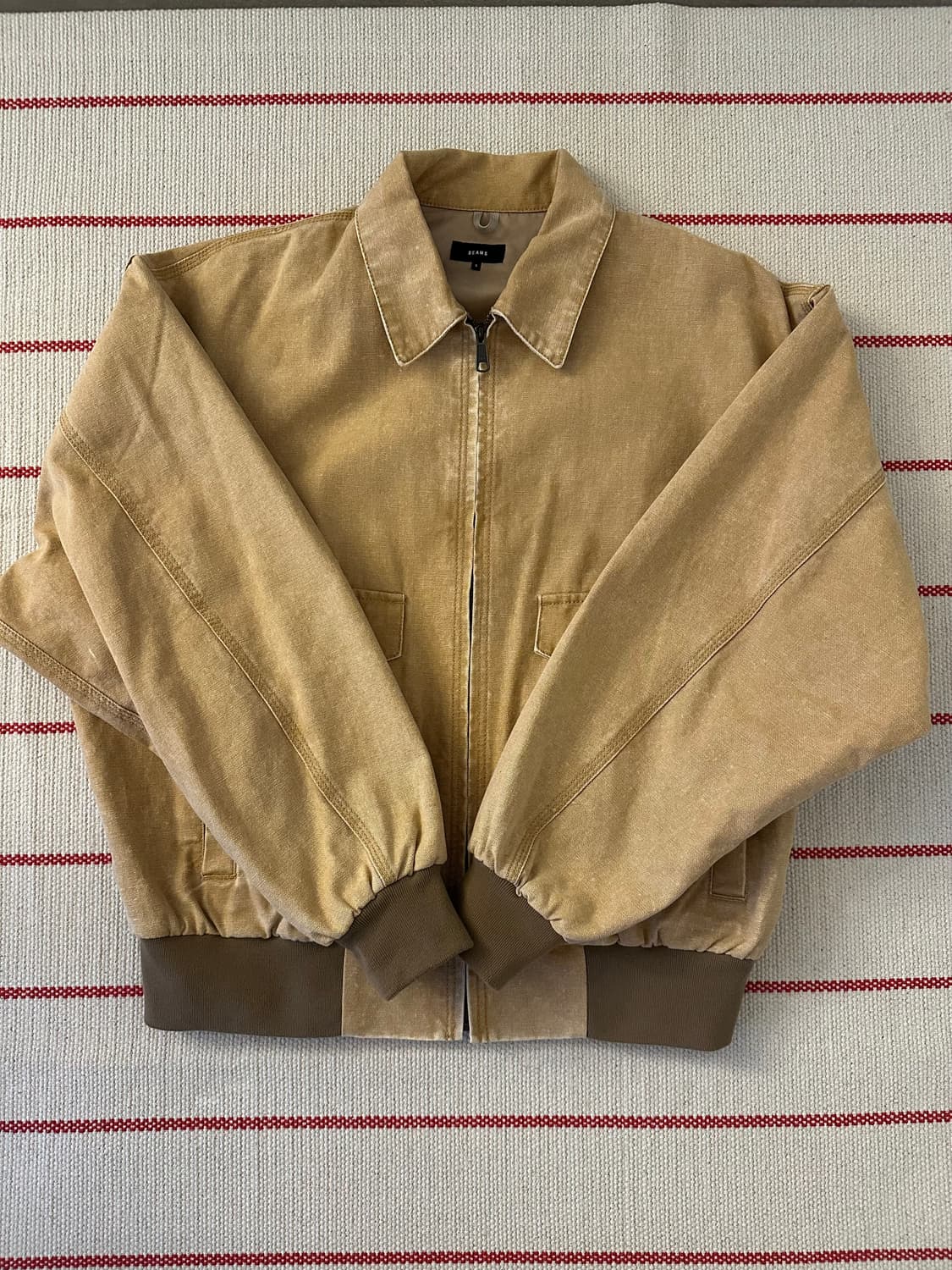 빔즈 코튼 봄버 자켓 블루종 베이지 (S) 상품이미지1