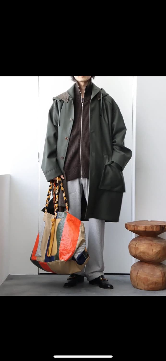 KHOKI Color-block vinyl bag Orange 상품이미지2