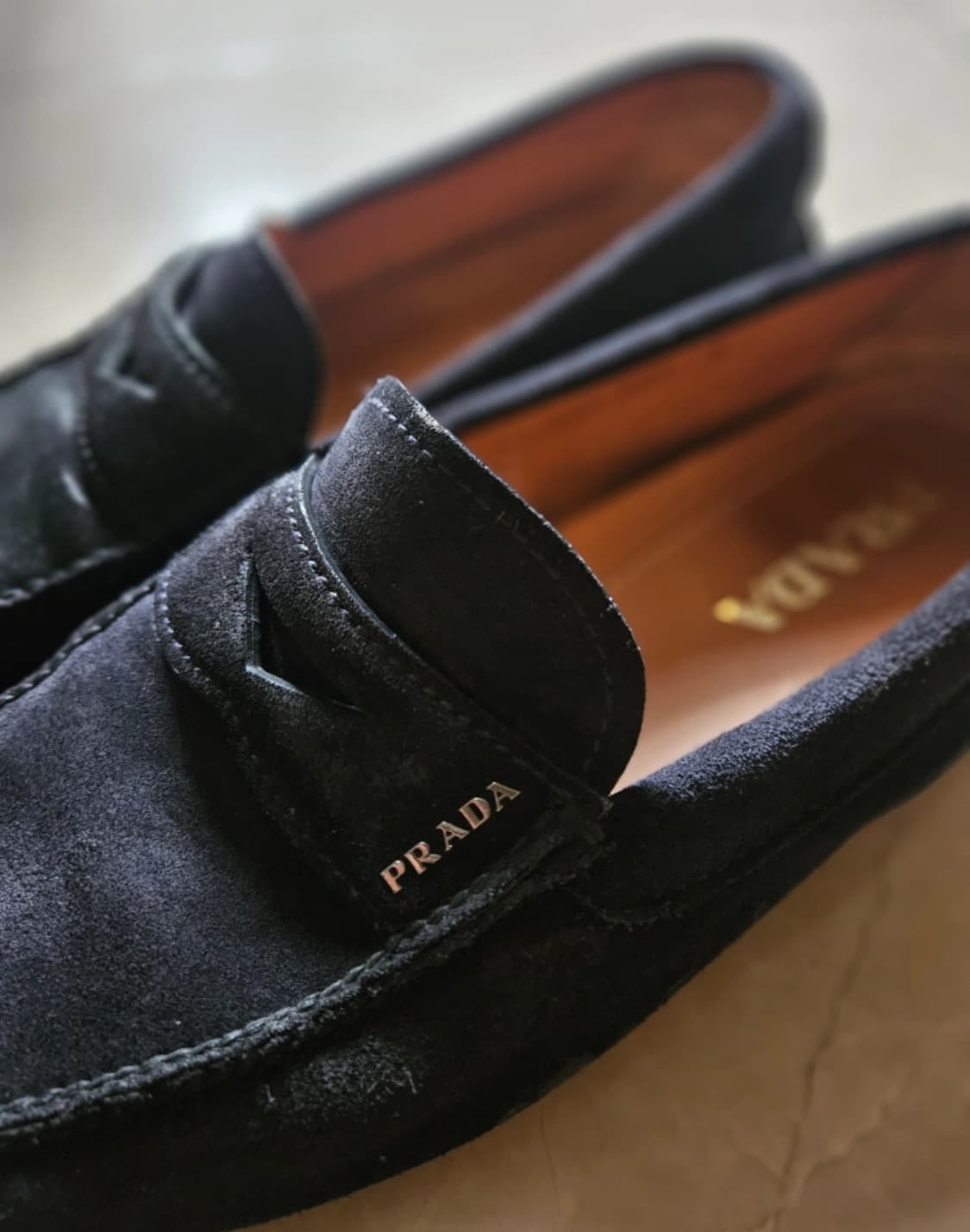 [프라다/스웨이드] 빈티지 워시드블루 로퍼 / 270 상품이미지2