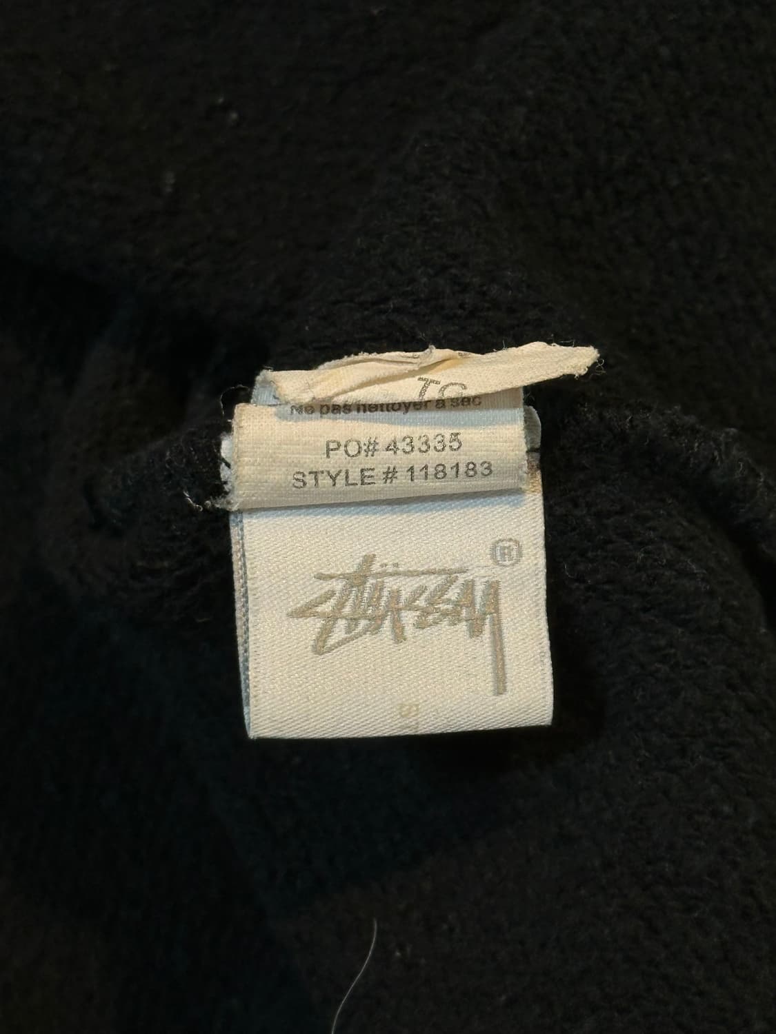 스투시 STUSSY 오버다이드 스탁 자수 로고 맨투맨 블랙 상품이미지5