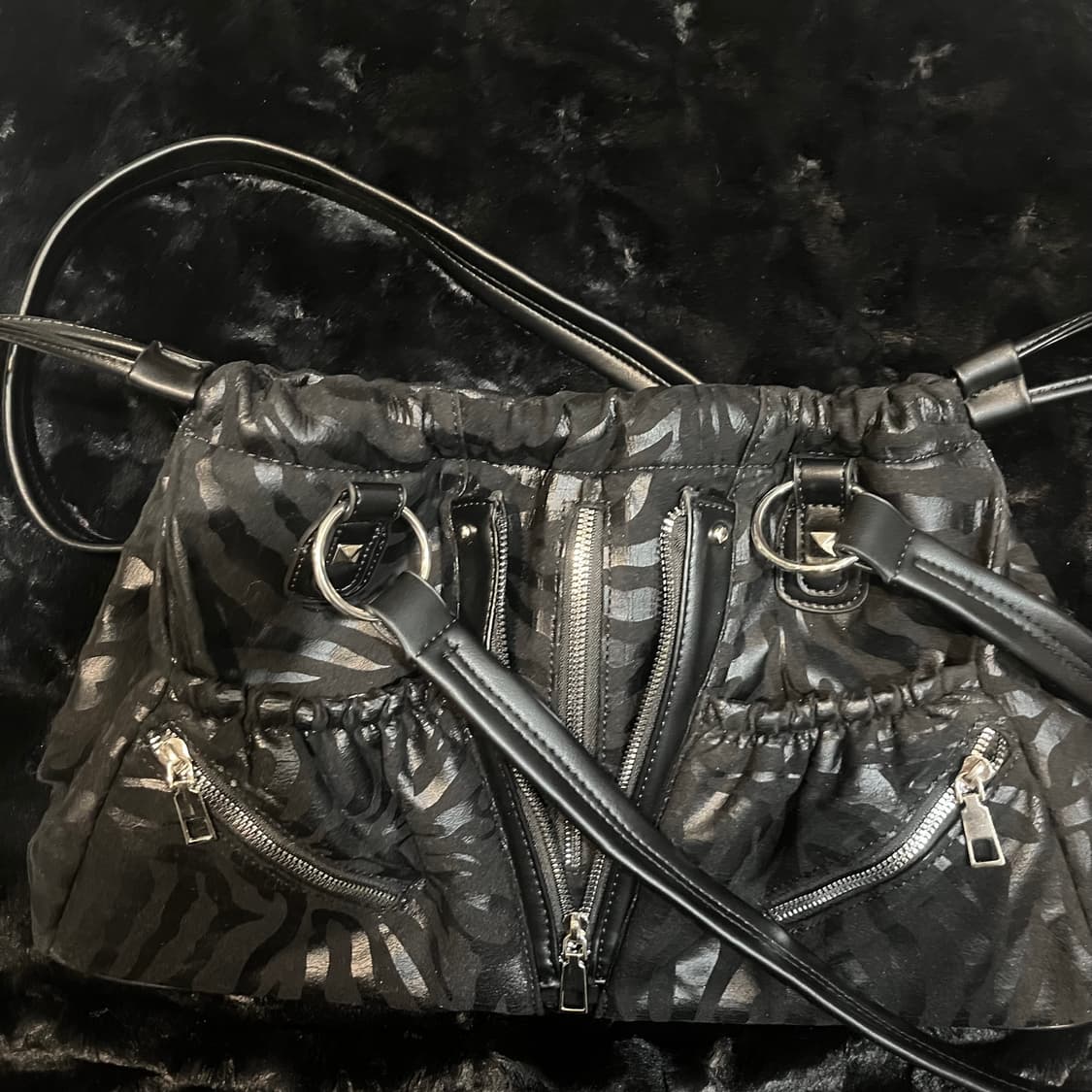 빈티지 지브라 펑크 솔더백 갸루  상품이미지4