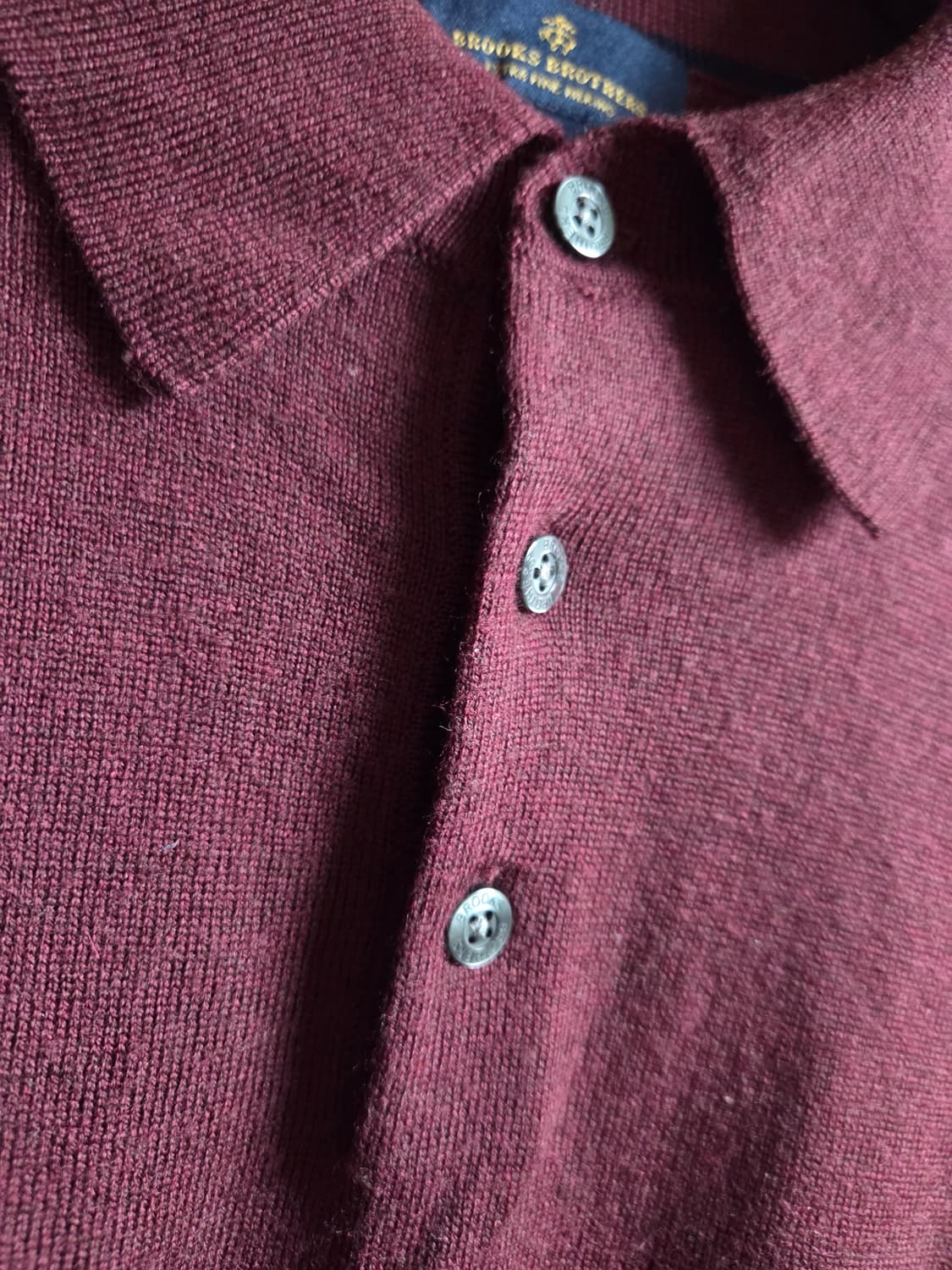 브룩스 브라더스 긴팔 카라 니트 버건디 L 상품이미지6