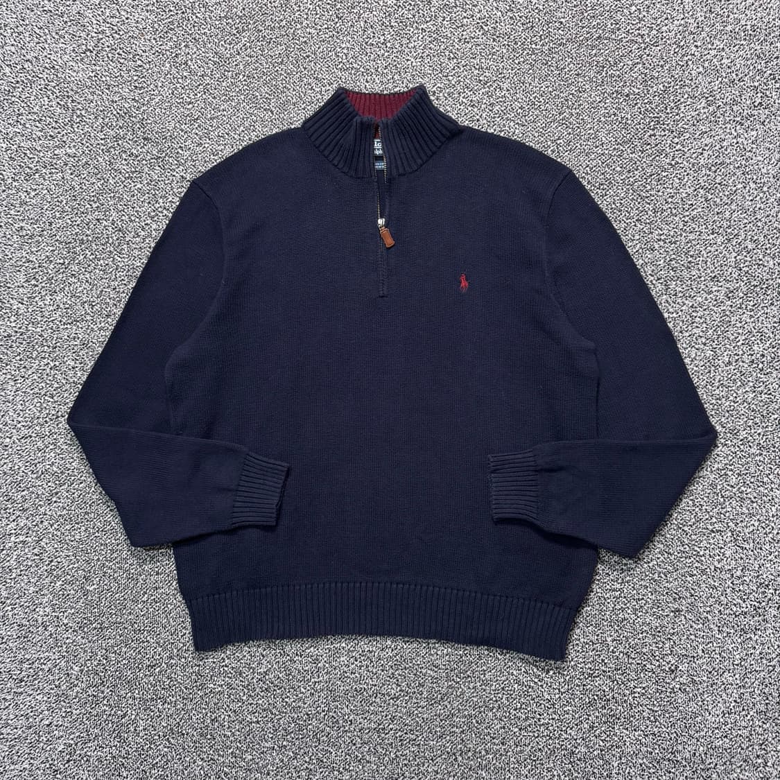 Name : 폴로 랄프로렌 시그니처로고 네이비컬러 니트집업 :)  상품이미지1