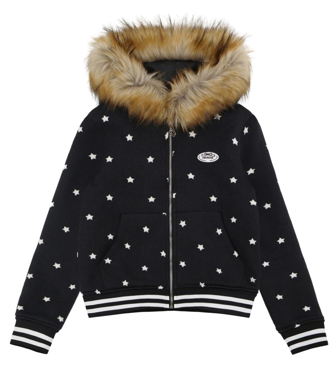 드라이로즈 STAR FUR HOOD ZIPUP (BK) 상품이미지1