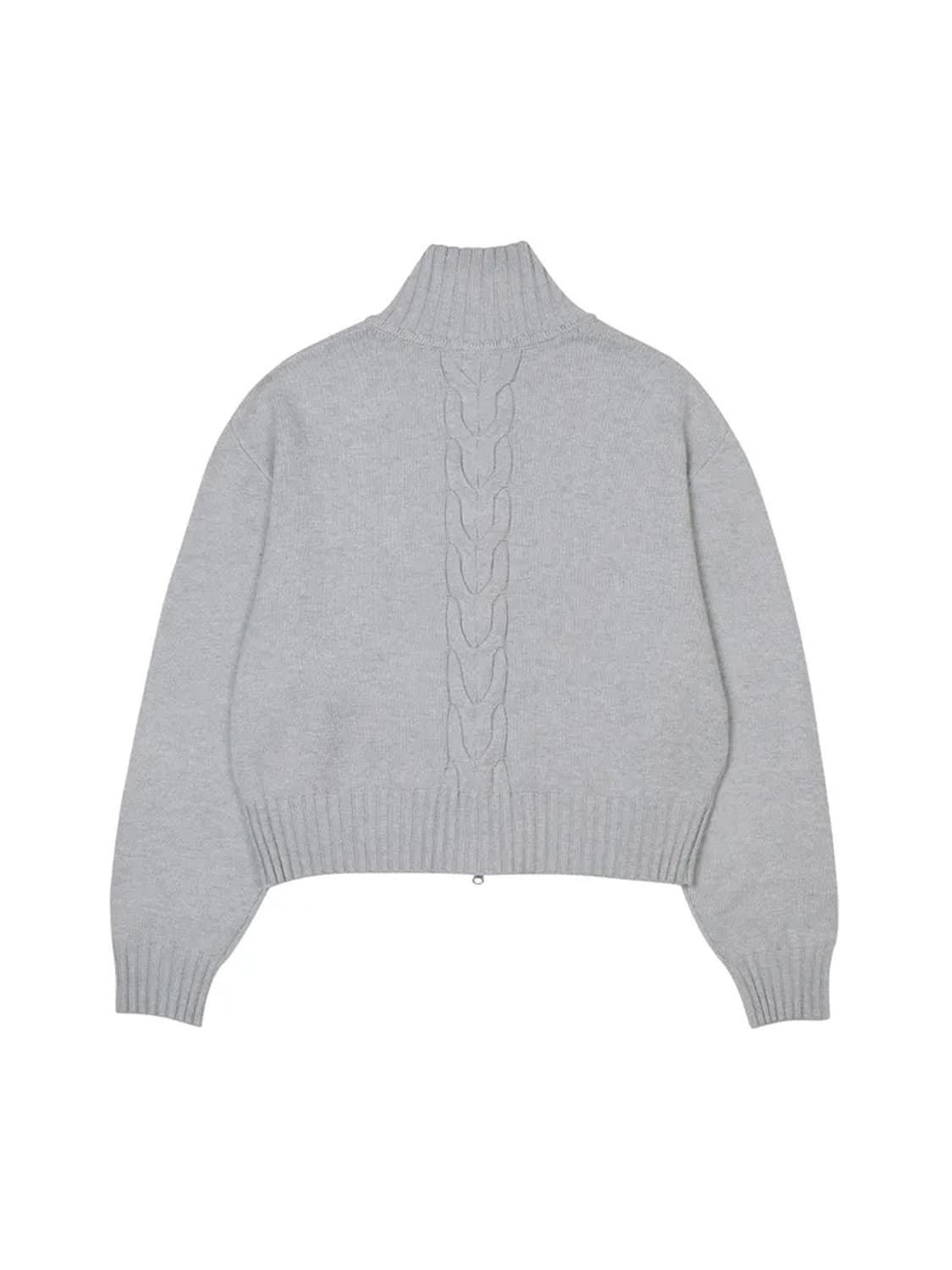 LEEY YEEL CABLE KNIT METAL LOGO ZIP-UP 상품이미지2