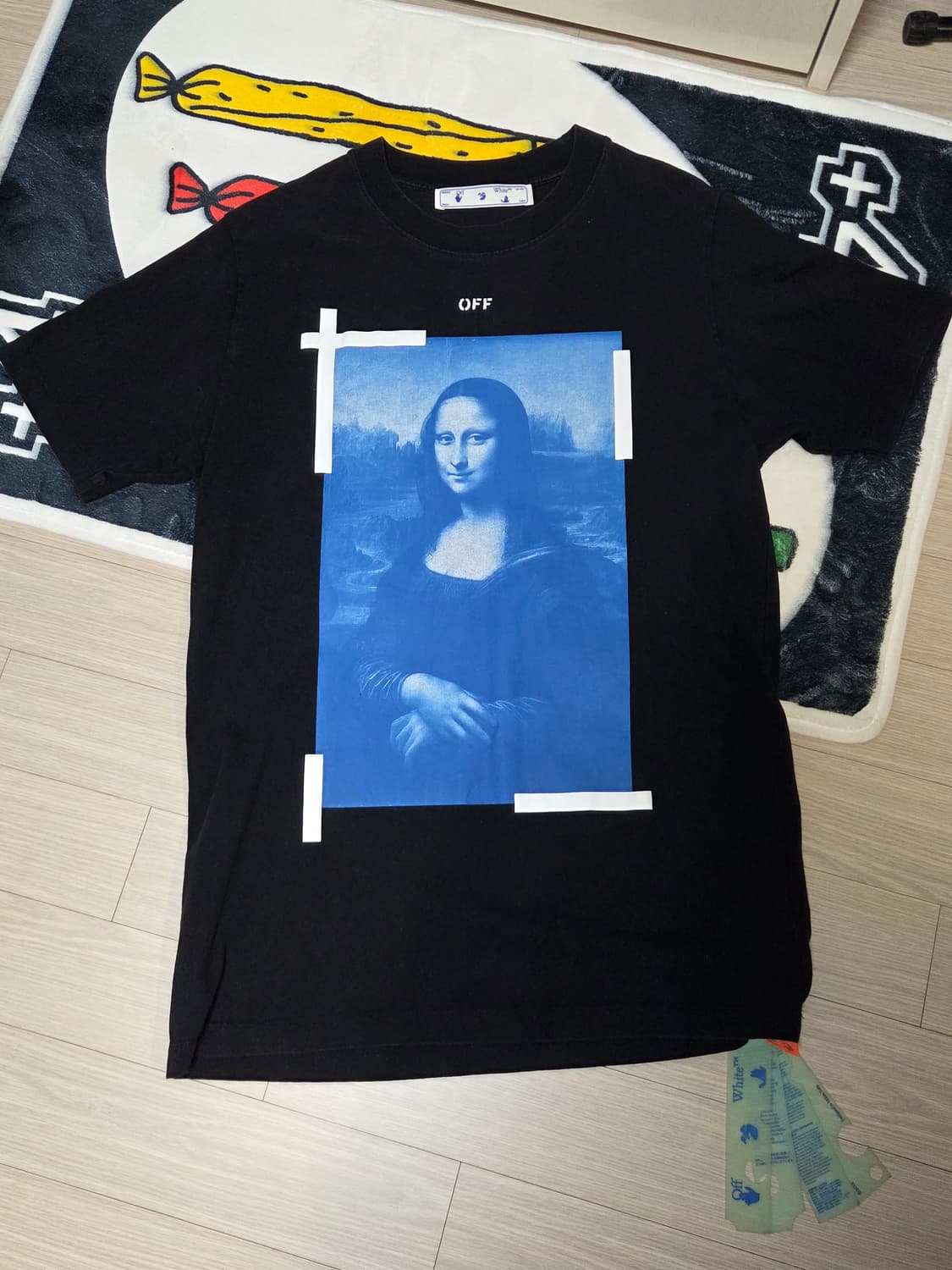 오프화이트 19 f/w 모나리자 티셔츠 블랙 L 상품이미지1