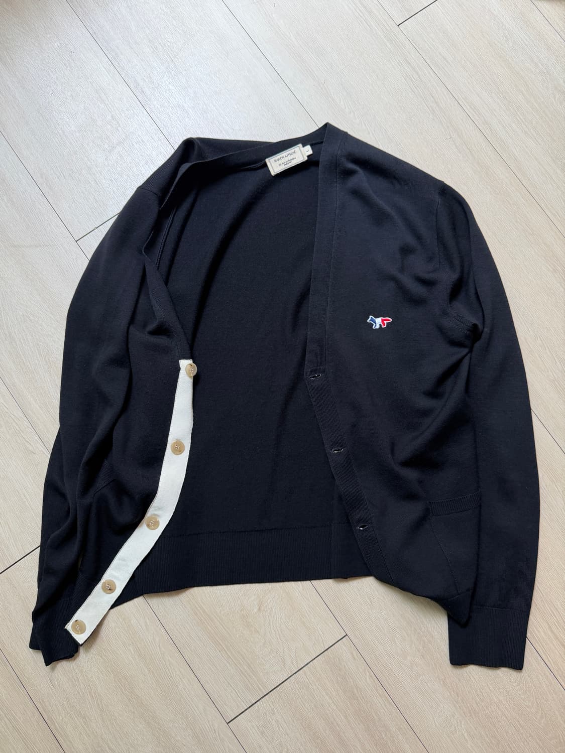 메종키츠네 트리컬러폭스 패치 가디건 L 상품이미지2