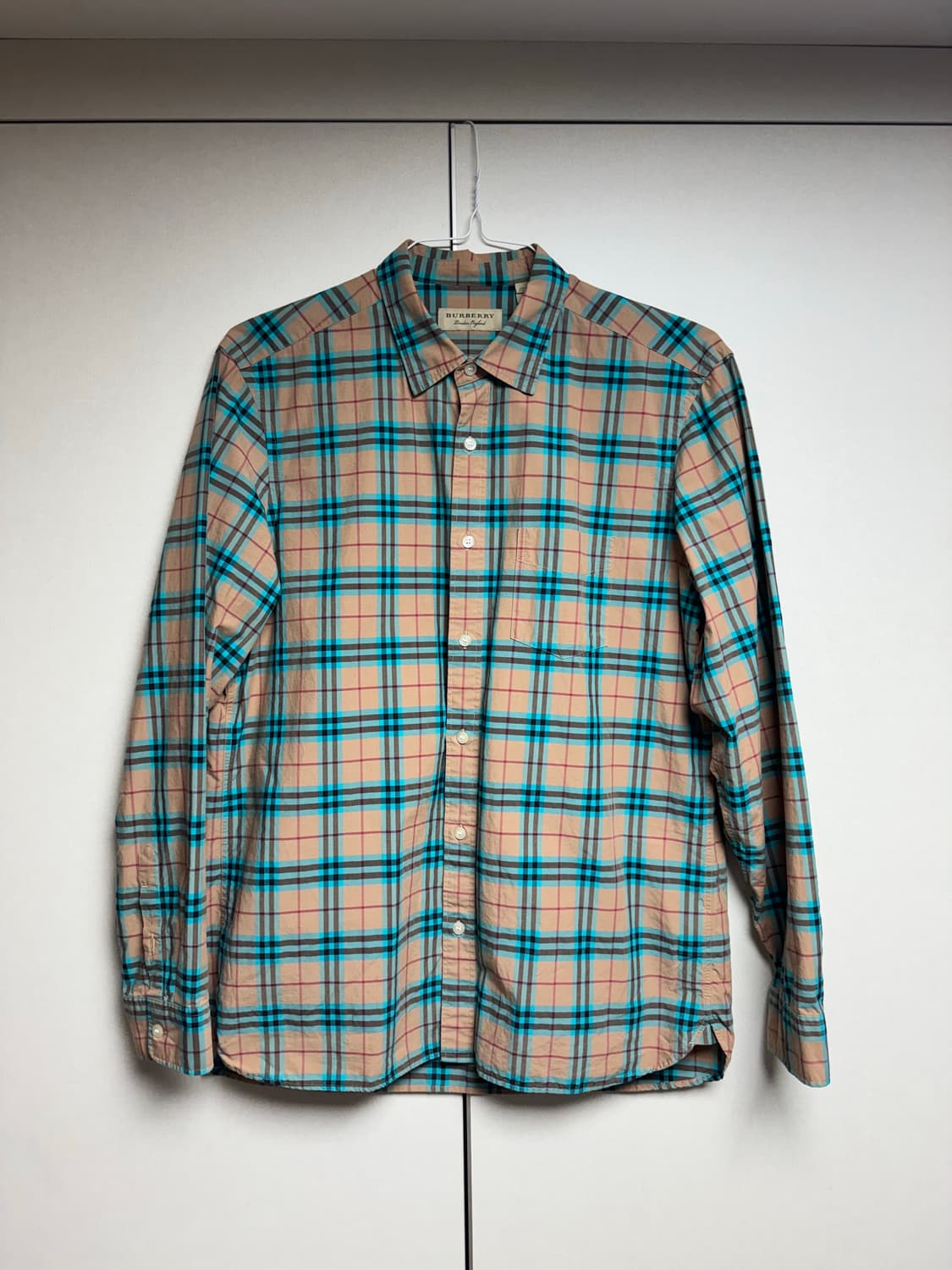 버버리 체크 패턴 셔츠 아쿠아 그린 [XL] burberry shirts 상품이미지1