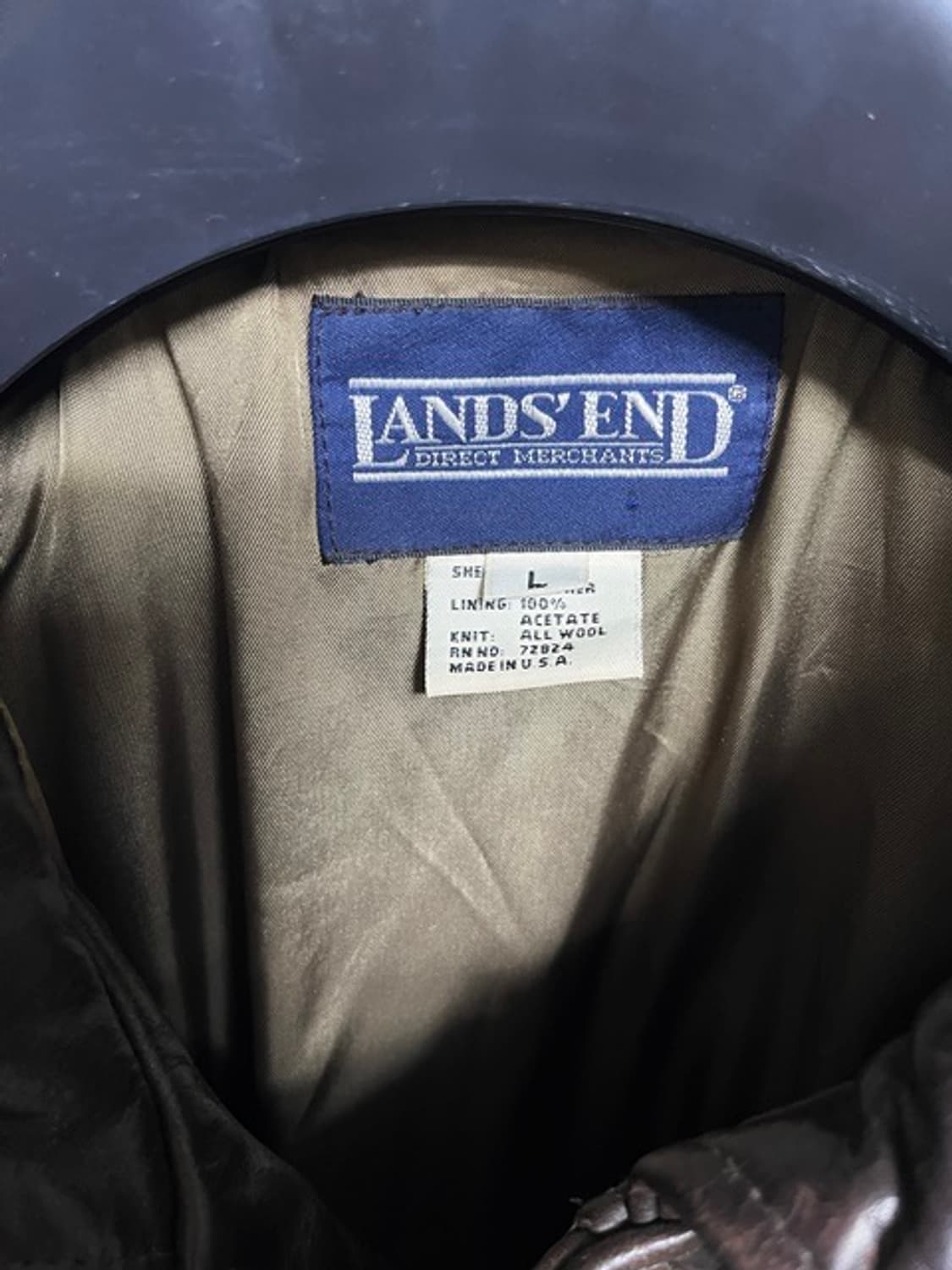 made in usa  lands end A-2 가죽 플라이트 자켓 L 상품이미지4
