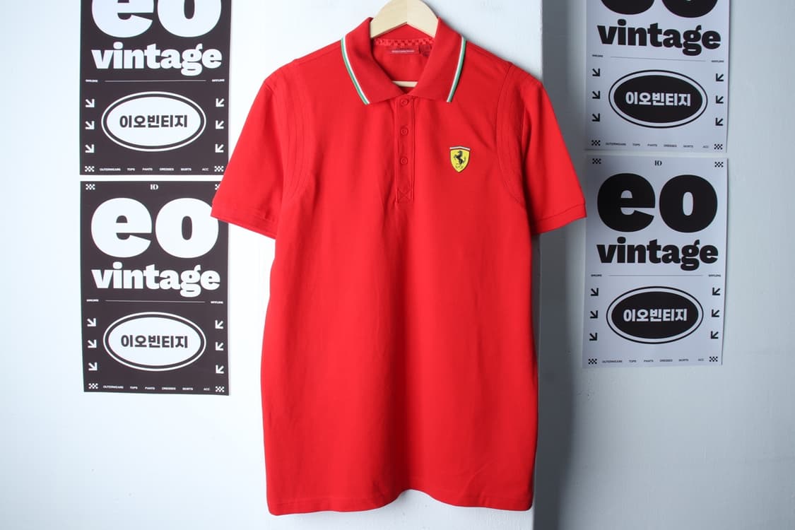 (L-XL) 페라리 반팔 카라 티셔츠 F1 레드 루이스해밀턴-H33521 상품이미지2