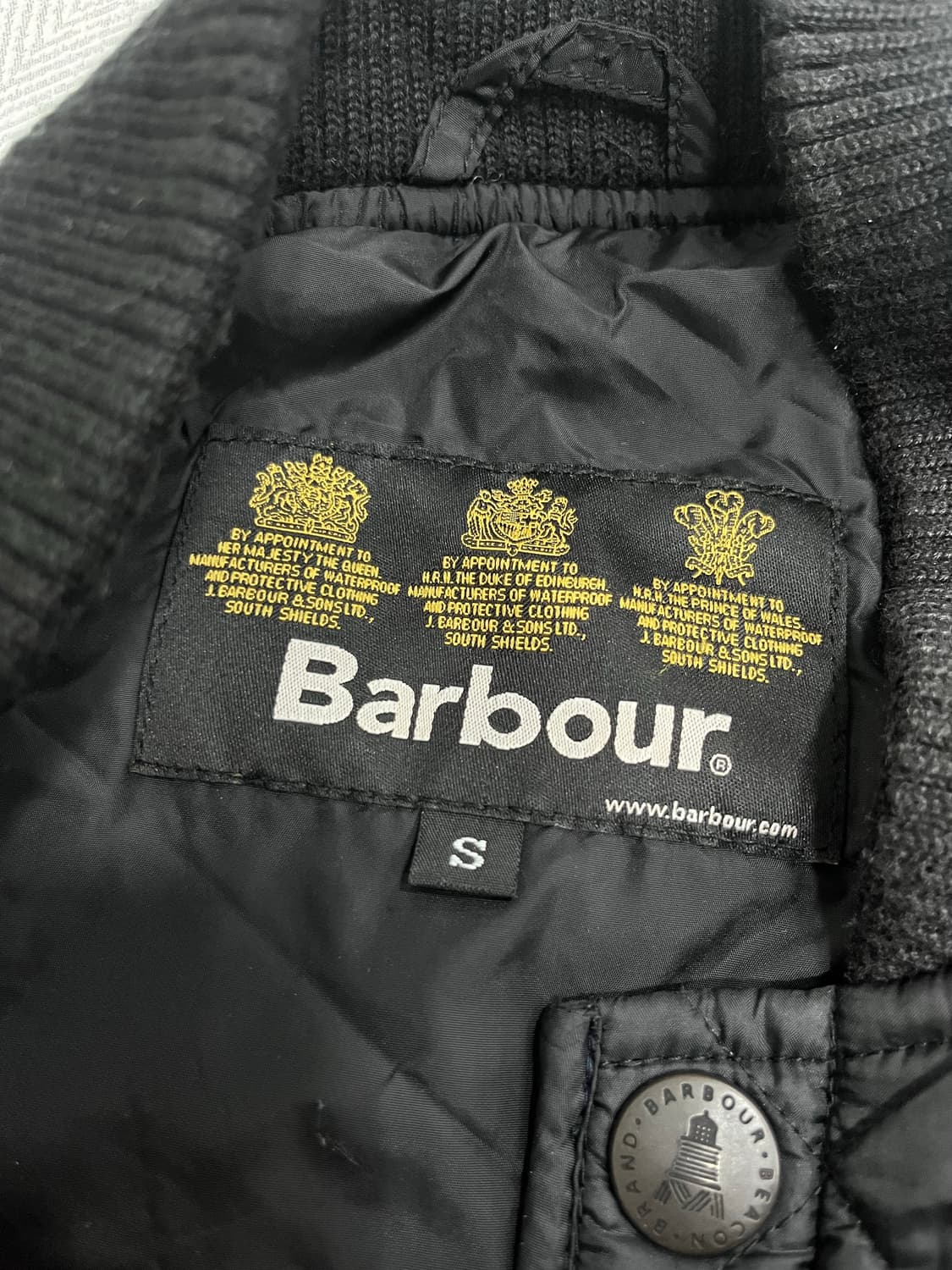 바버 더블포켓 퀼팅 봄버 자켓 S 블랙 상품이미지6