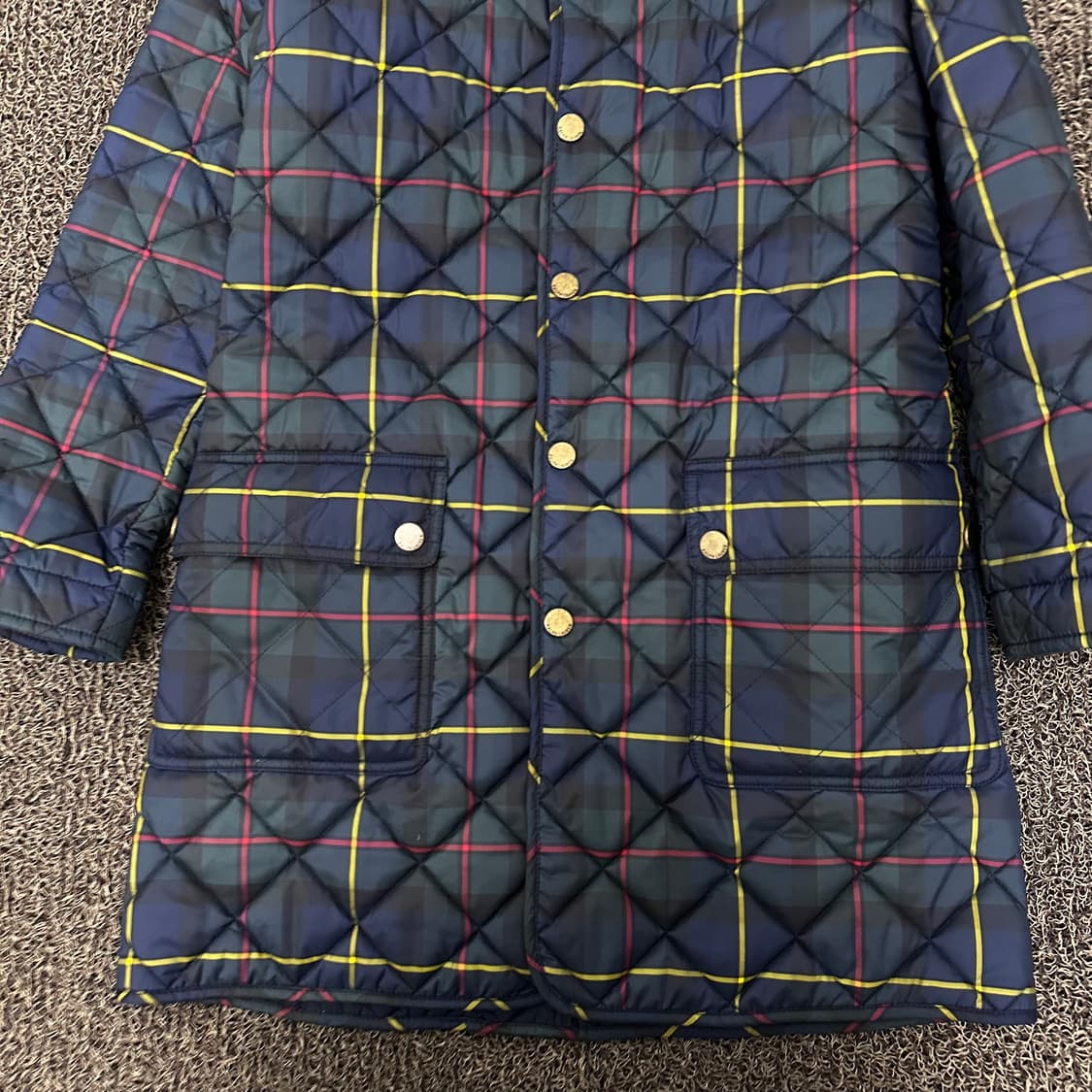 POLO 폴로 랄프로렌 여성 타탄체크 롱 퀄팅 자켓 상품이미지4