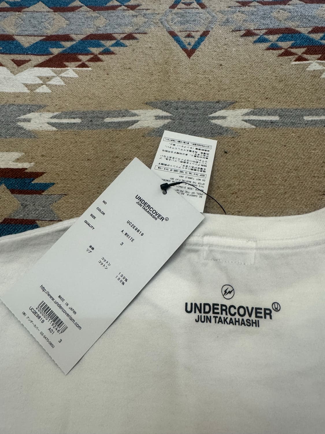 [3][L] 언더커버 x 프라그먼트 티셔츠 화이트  상품이미지5