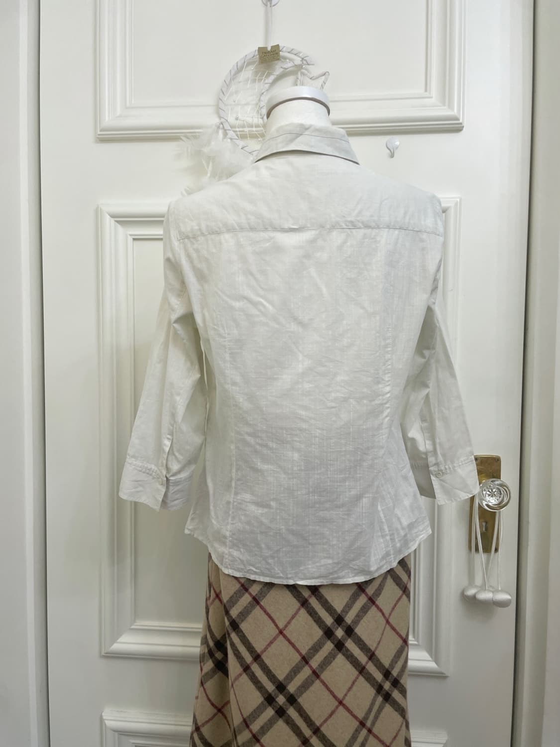 graish white shirring cute blouse 상품이미지3