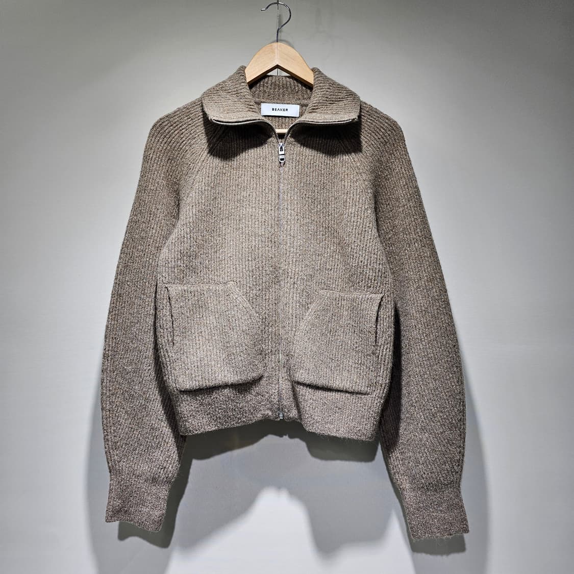 BEAKER 비이커 22FW 아웃포켓 칼라넥 니트 집업 카디건 ~55 상품이미지2