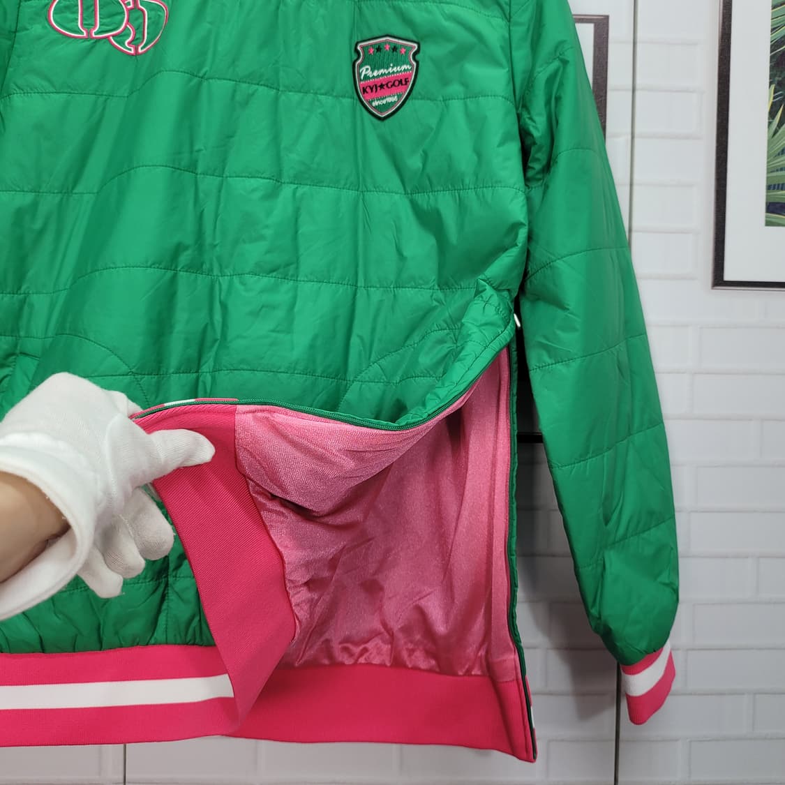 김영주 골프 방풍 패딩 긴팔 티셔츠 골프웨어 100사이즈 새상품급 상품이미지6