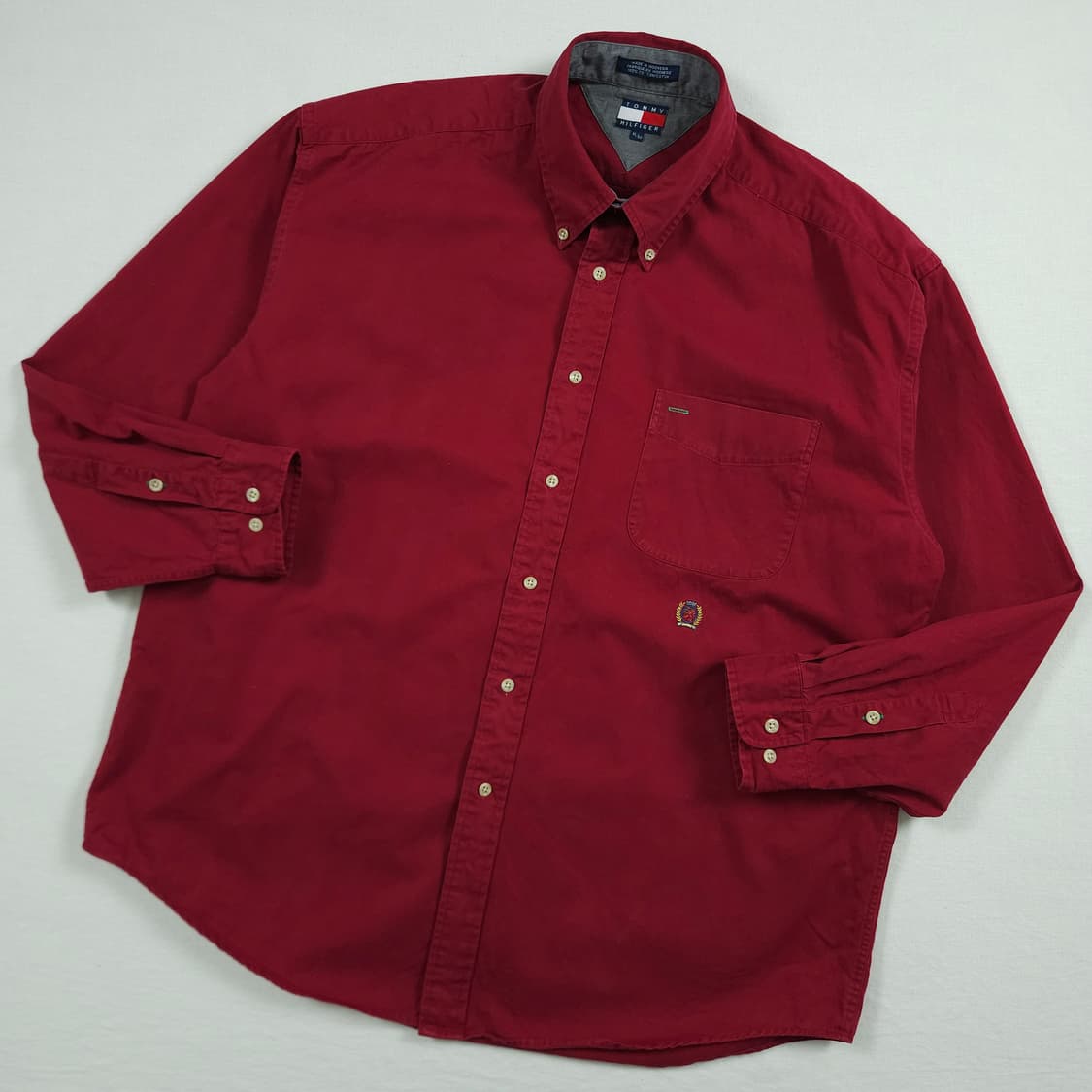 2XL(110) 타미 힐피거 헤비셔츠 버건디 상품이미지2