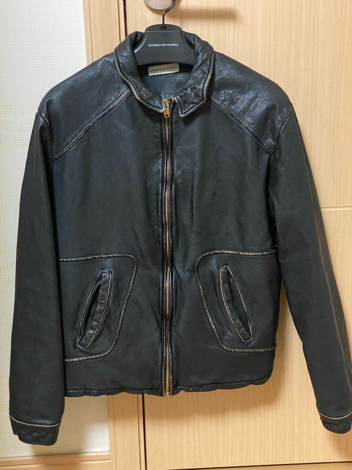 오토매틱포더피플 파이핑 레더자켓 상품이미지1