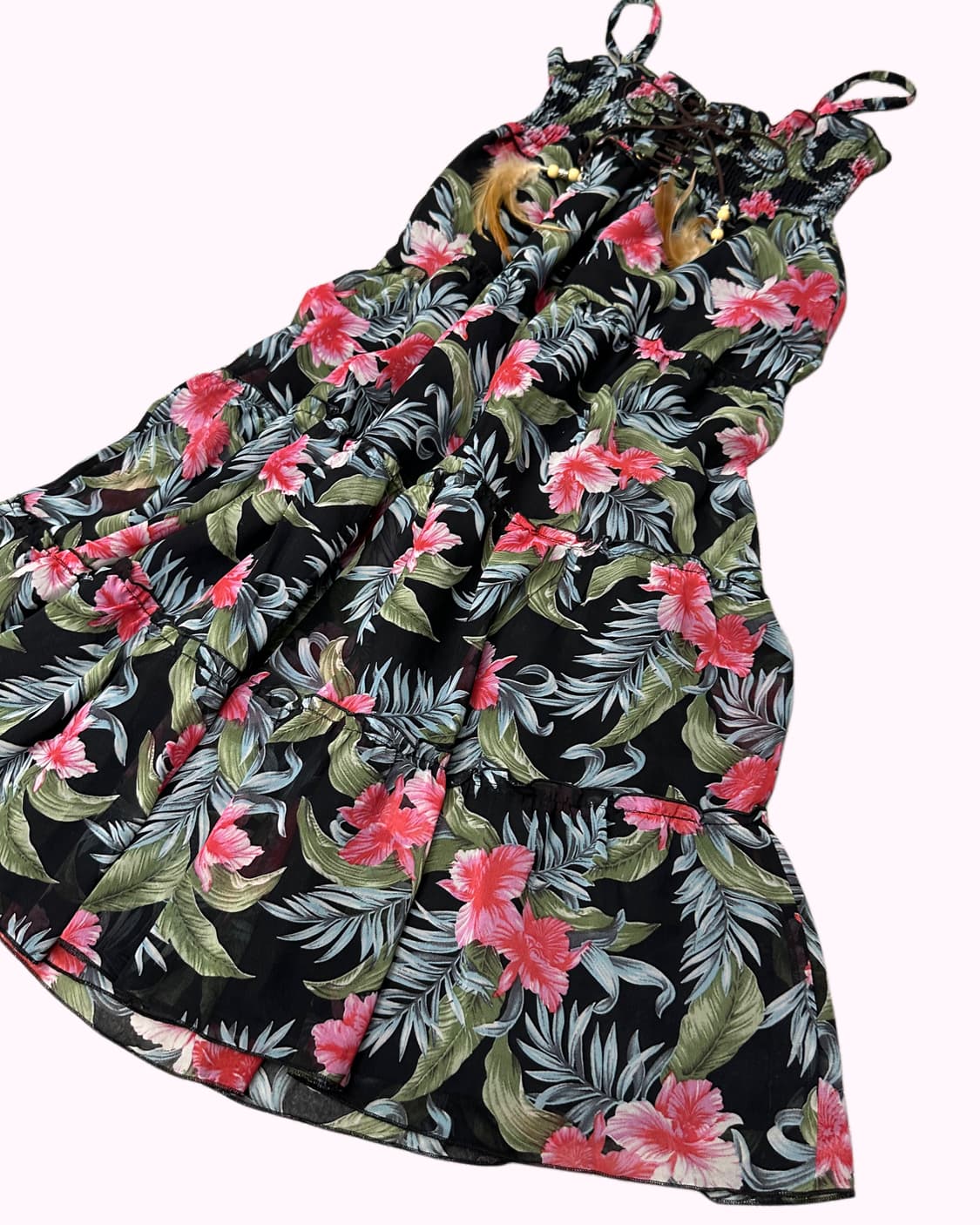 flower pattern lace-up dress 상품이미지3