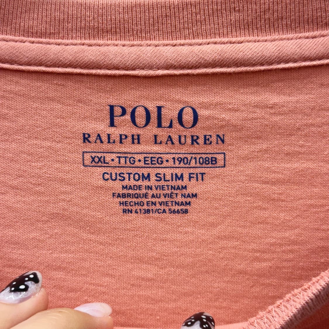 폴로 랄프로렌 커스텀 반팔 티셔츠 포니 자수 로고 디테일 코랄 핑크 상품이미지7