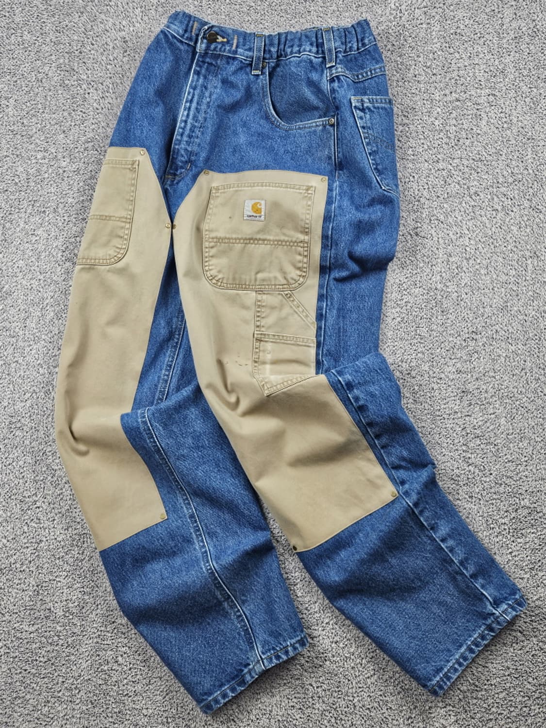 칼하트 밴딩 리메이크 커스텀 데님 워크 팬츠 (40X32) / 10349 상품이미지1