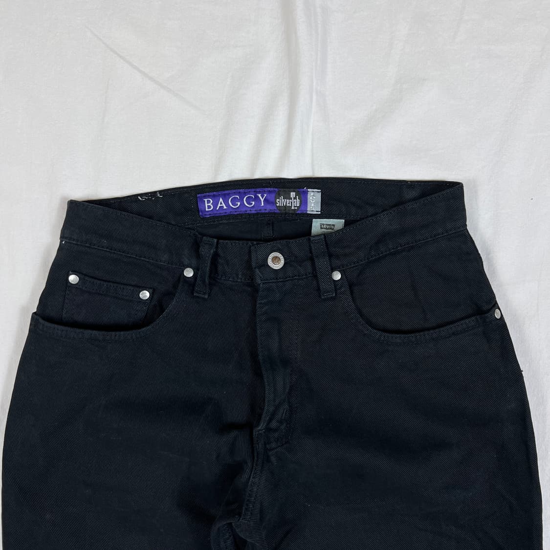 90s 리바이스 실버탭 배기핏 블랙데님팬츠 바지 상품이미지2